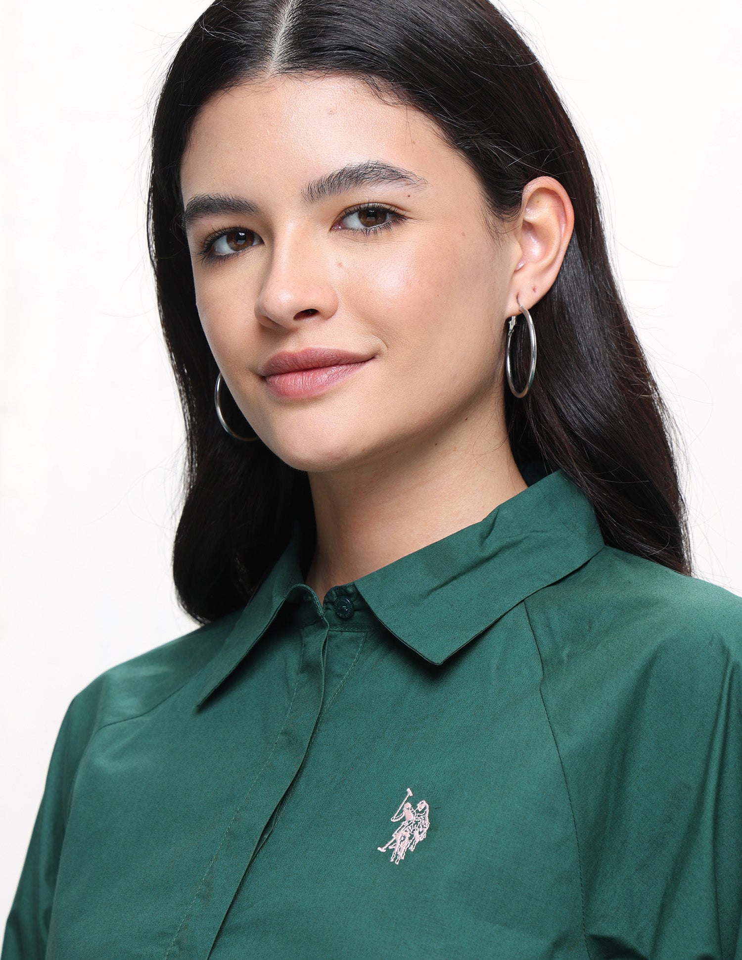 Solid Relaxed Fit Shirt Dark Green - U.S. Polo Assn. India | Large