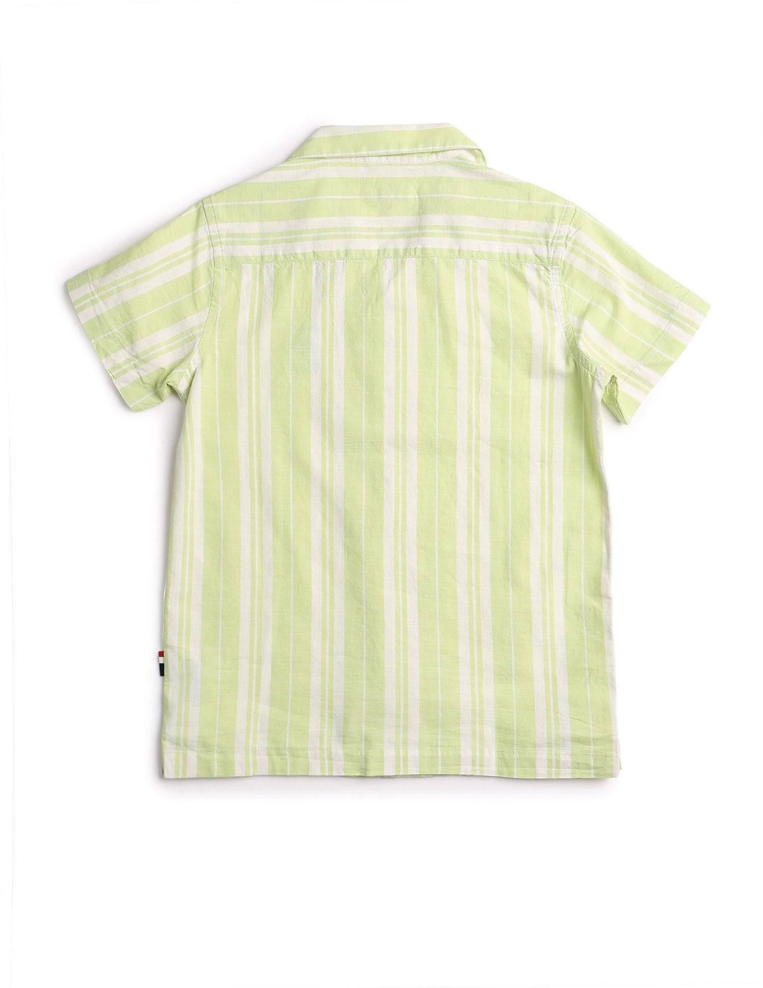 Boys Vertical Striped Cuban Shirt Green - U.S. POLO ASSN. | Large