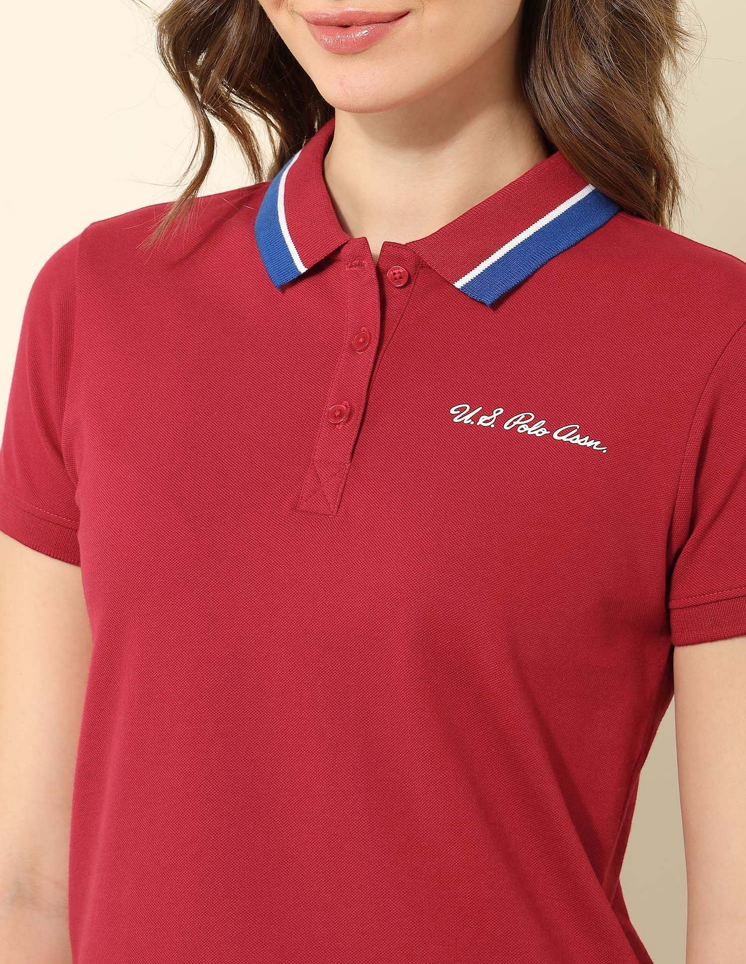 Regular Fit Solid Polo Shirt Red - U.S. POLO ASSN. | Large