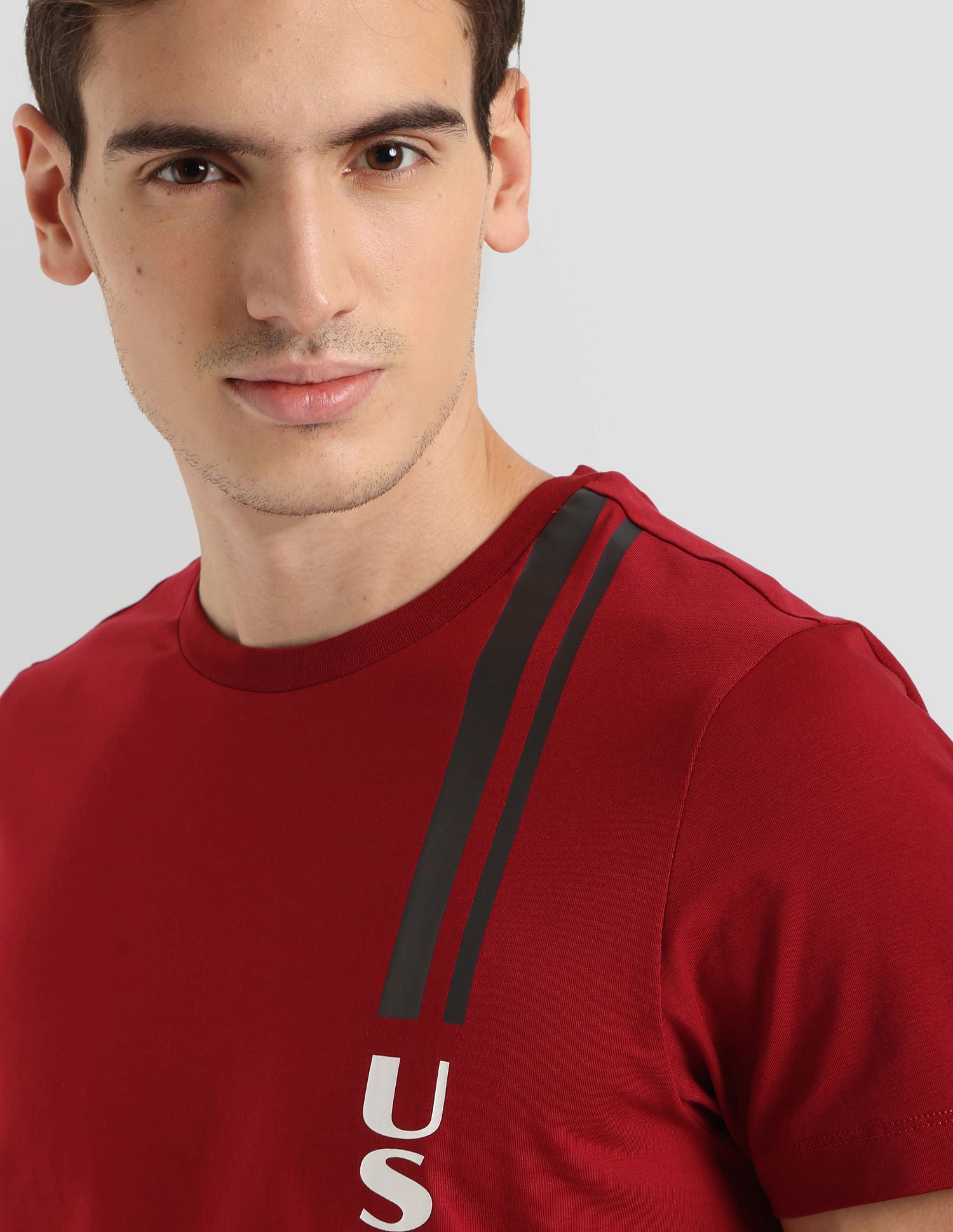 Brand Print Sport T-Shirt Dark Red - U.S. Polo Assn. India | Large