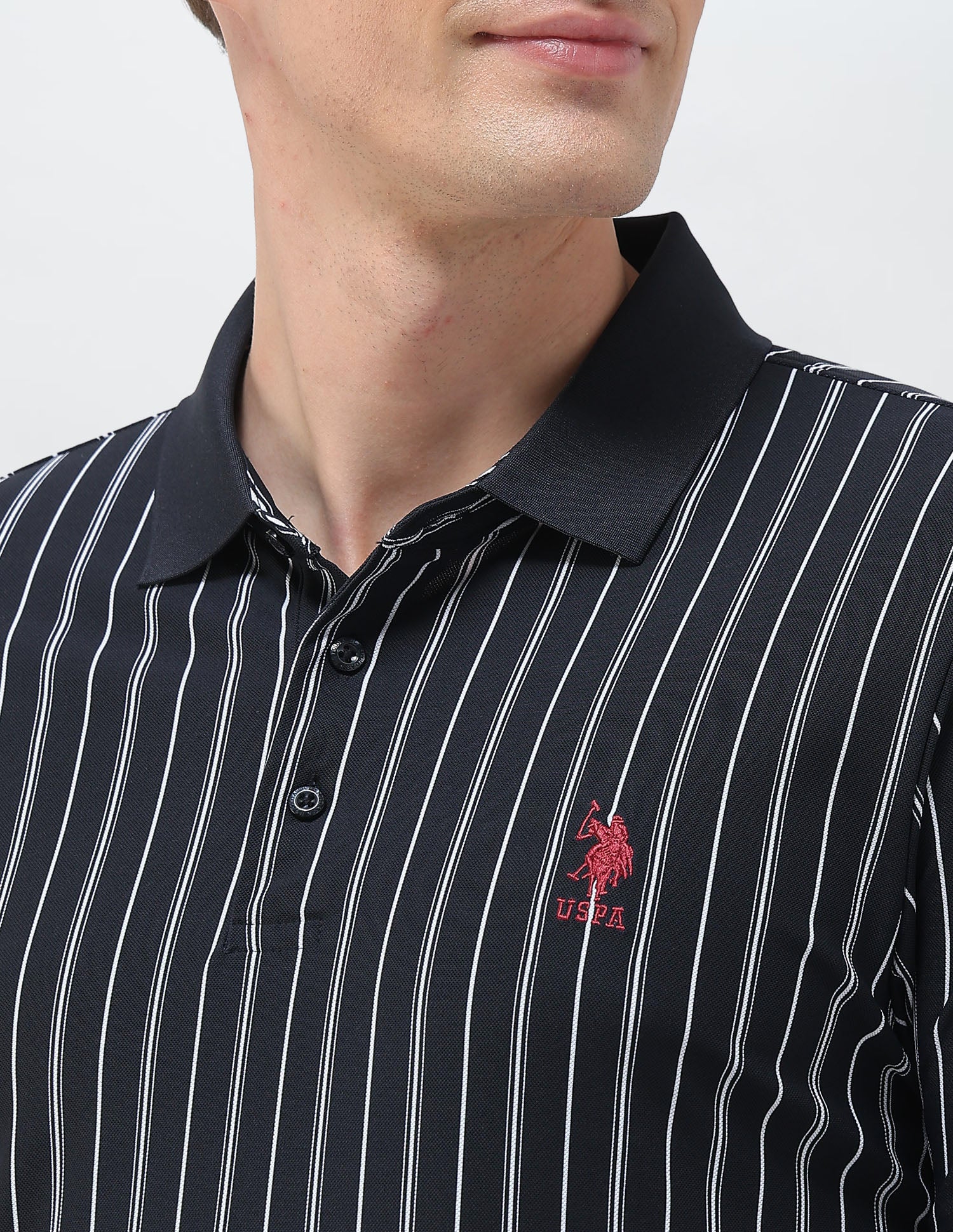 Vertical Striped Regular Fit Polo Shirt Navy - U.S. Polo Assn. India | Large