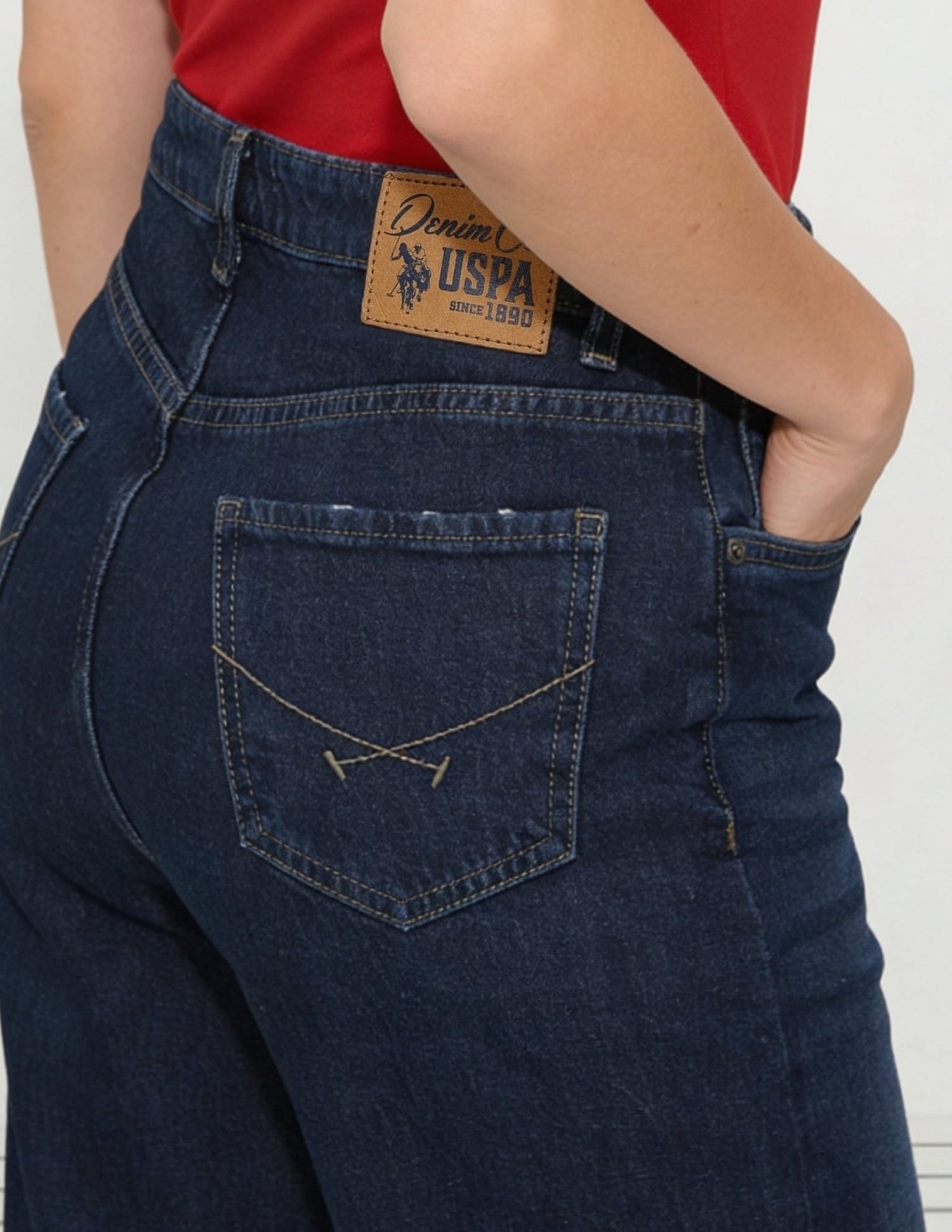High Rise Straight Fit Jeans Blue - U.S. Polo Assn. India | Large