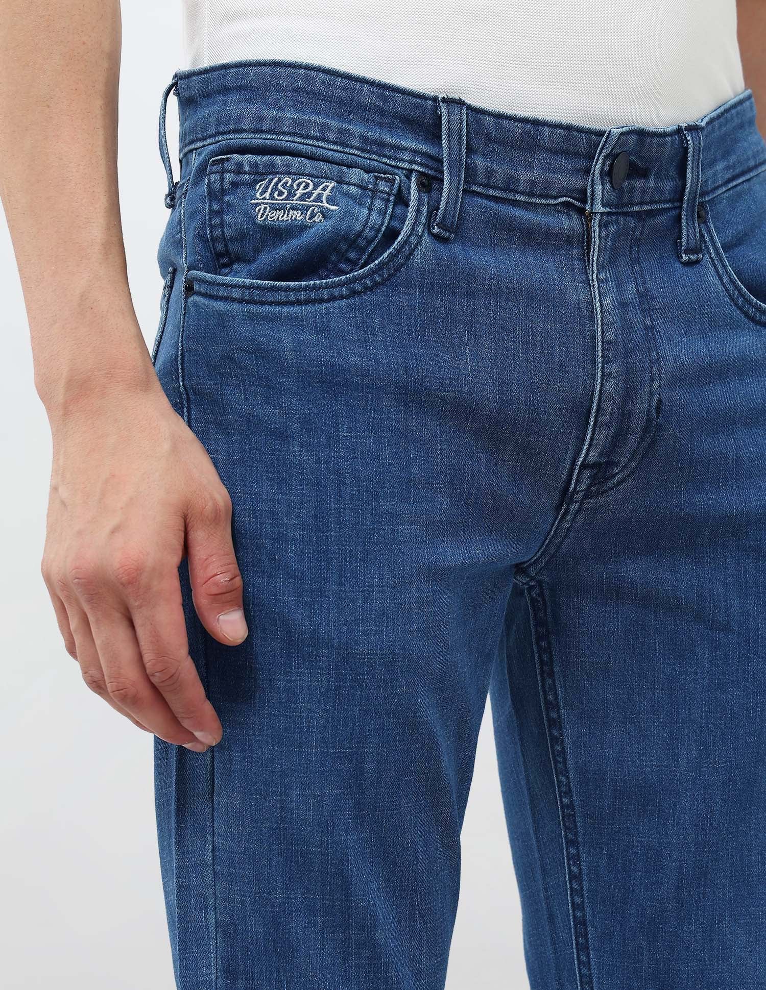 Regallo Skinny Fit Blue Jeans Med Blue - U.S. Polo Assn. India | Large