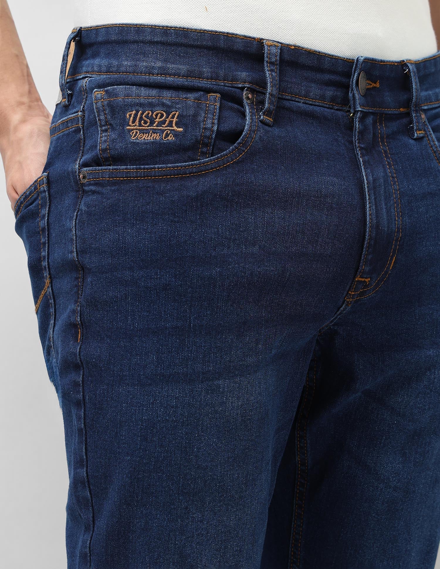 Brandon Slim Tapered Fit Blue Jeans Blue - U.S. POLO ASSN. | Large