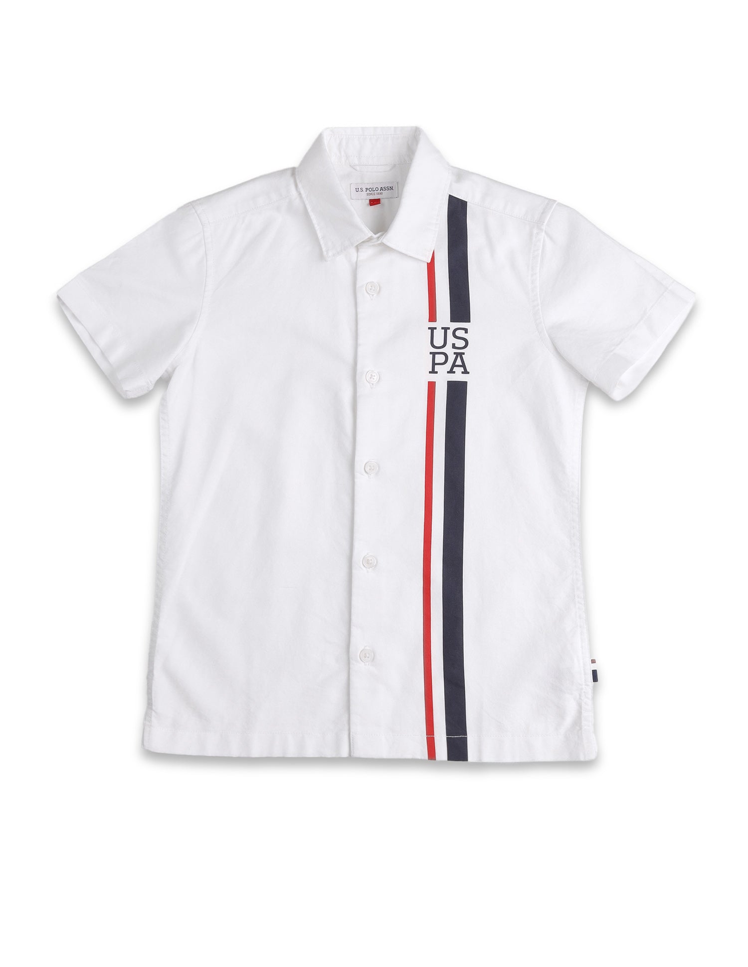Boys Vertical Striped Oxford Shirt White - U.S. POLO ASSN. | Large