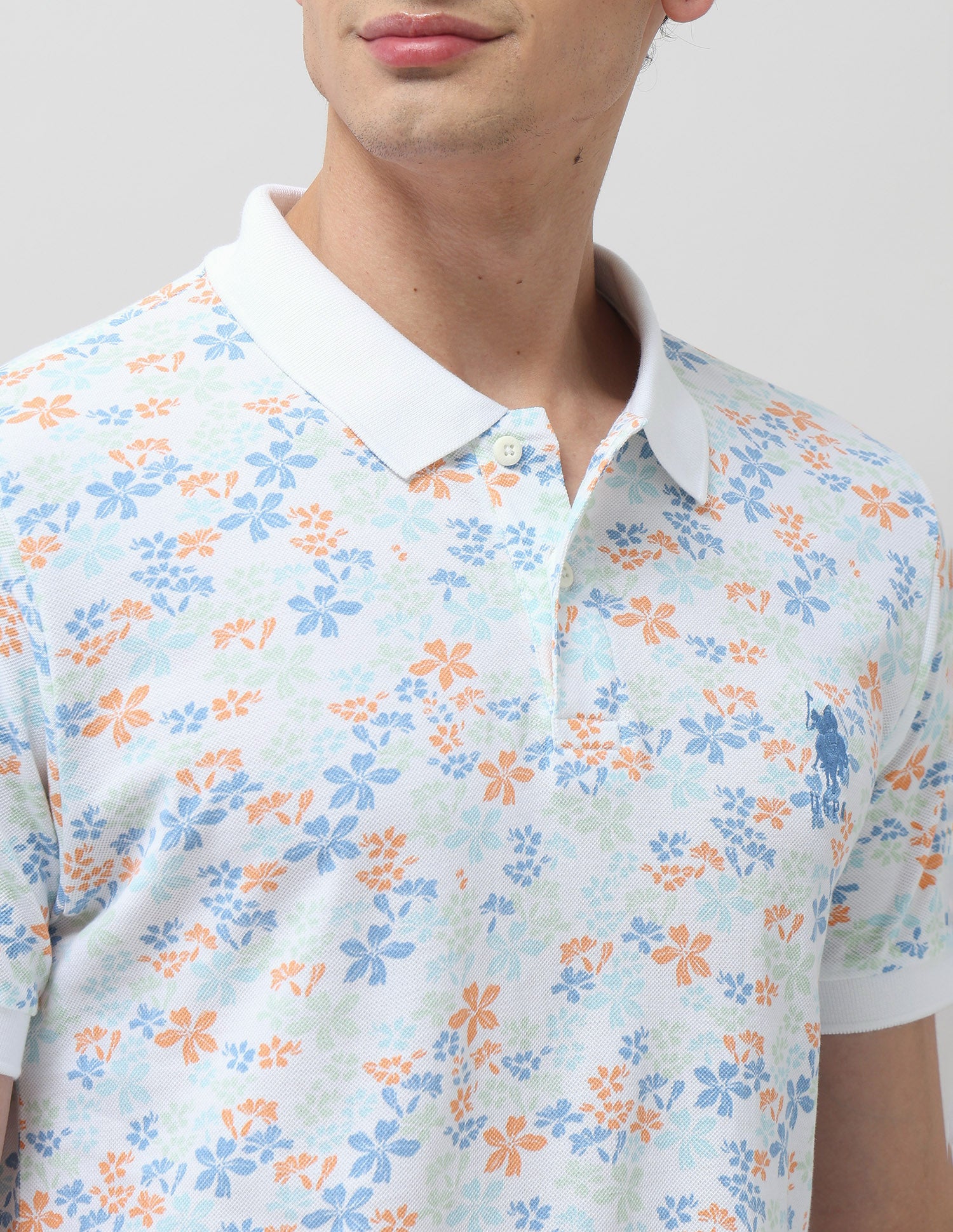 Pure Cotton Slim Fit Polo Shirt White - U.S. Polo Assn. India | Large