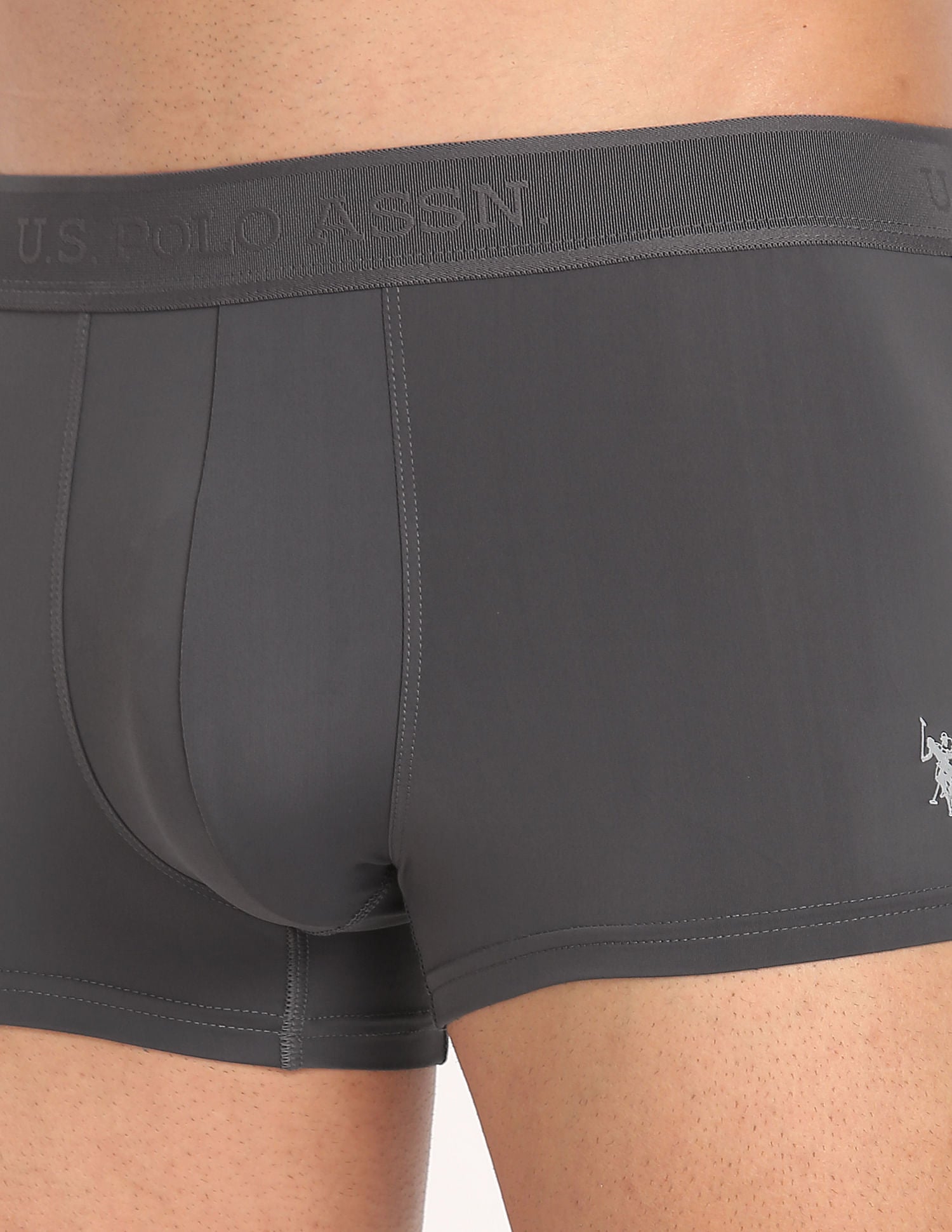 Nylon Stretch Moisture Wicking AT001 Active Trunks - Pack Of 1 Dark Grey - U.S. POLO ASSN. | Large