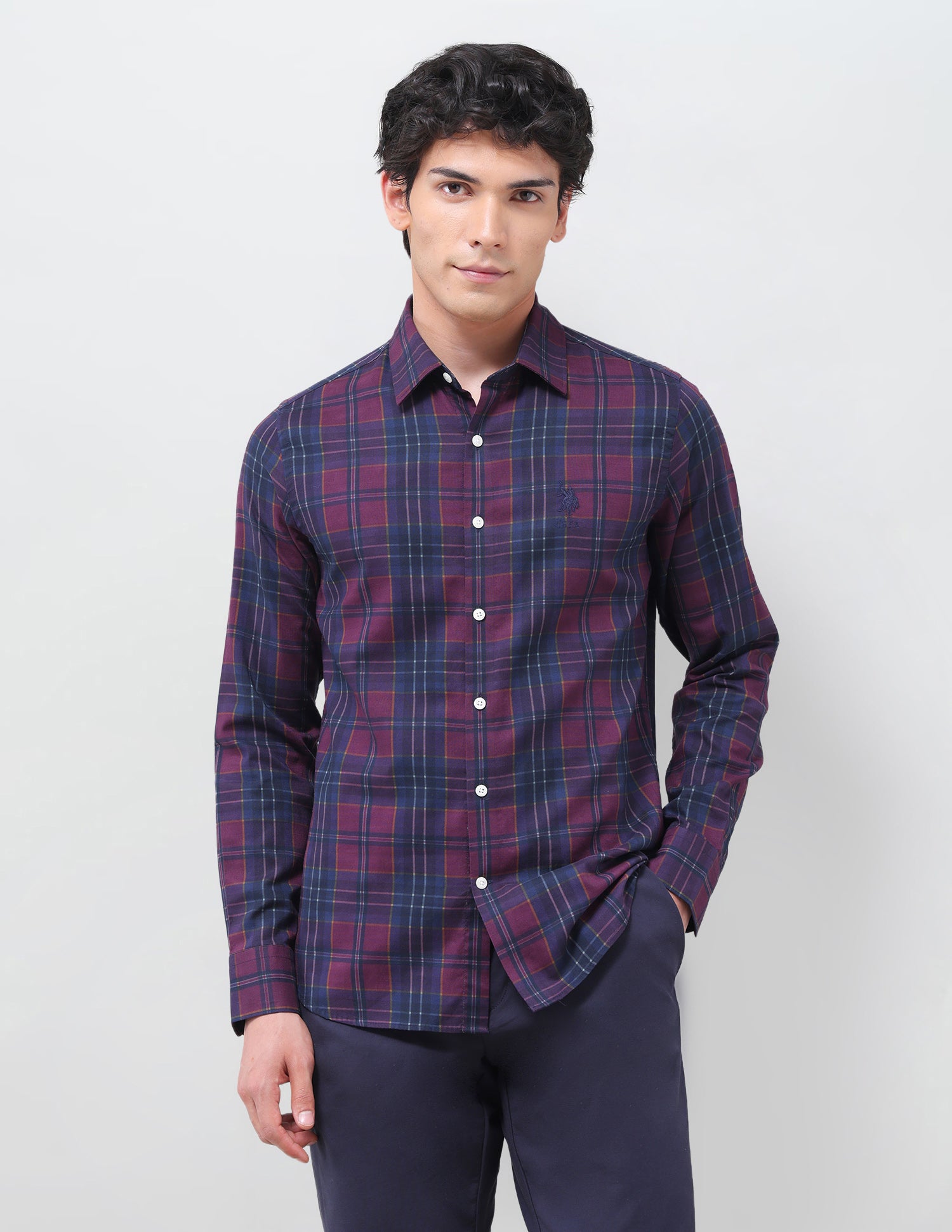 Tailored Fit Oxford Shirt Navy - U.S. Polo Assn. India | Large