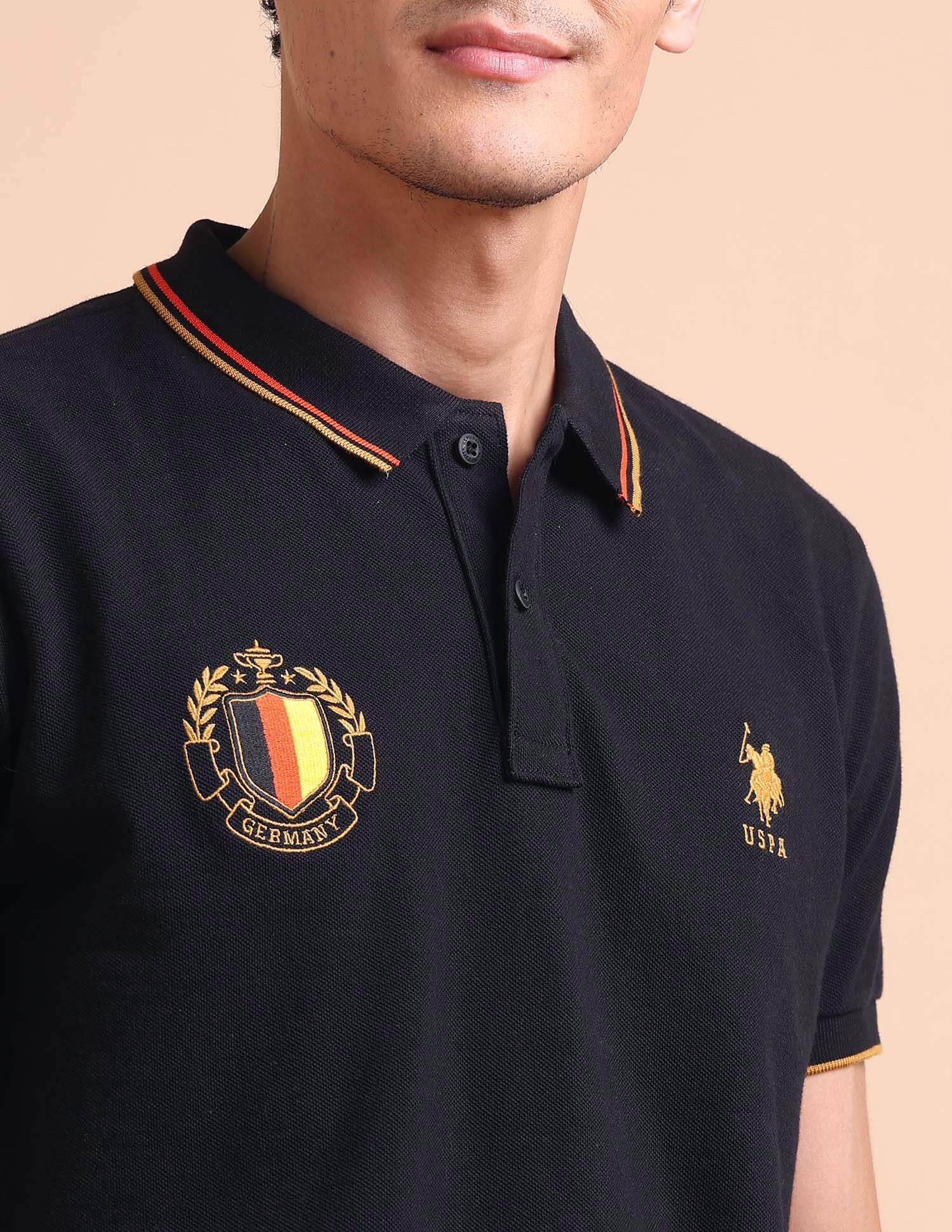 Slim Fit Iconic Number Polo Shirt Black - U.S. POLO ASSN. | Large