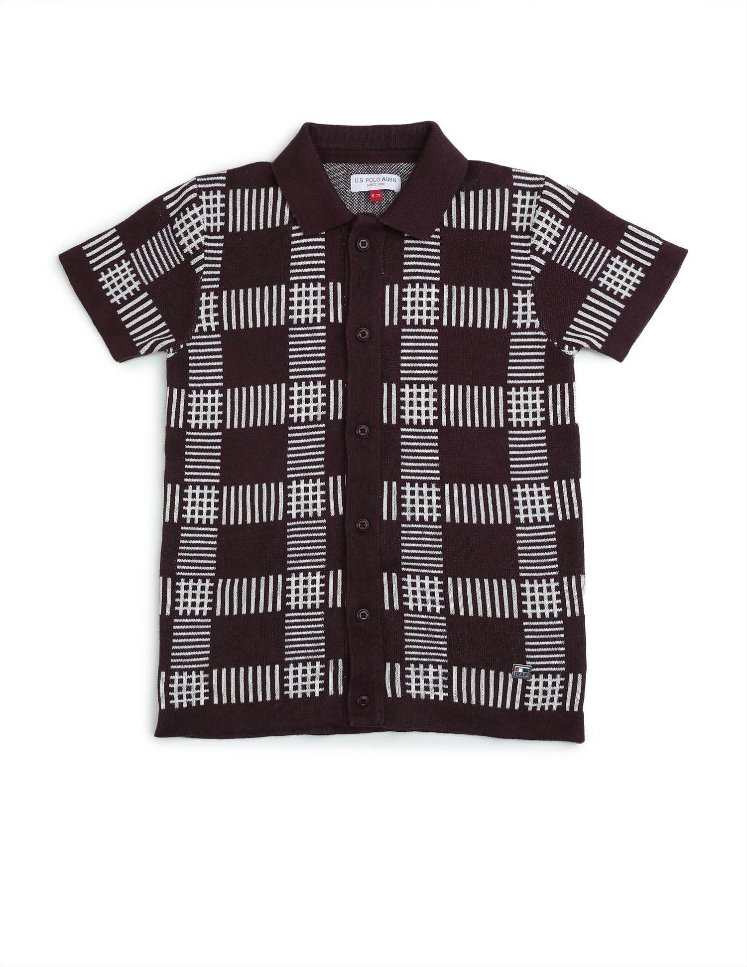 Boys Textured Regular Fit Polo Shirt Dark Brown - U.S. POLO ASSN. | Large