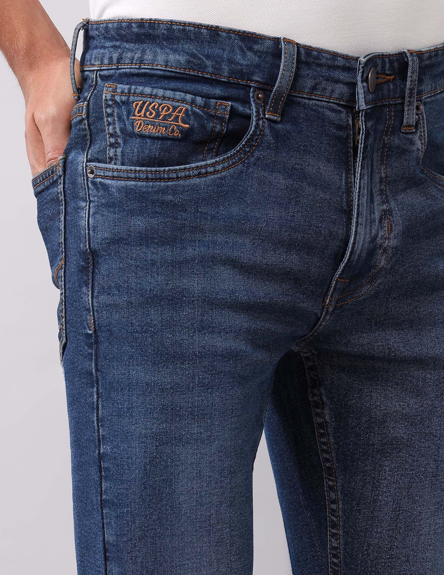 Regallo Skinny Fit Blue Jeans Dark Wash - U.S. Polo Assn. India | Large