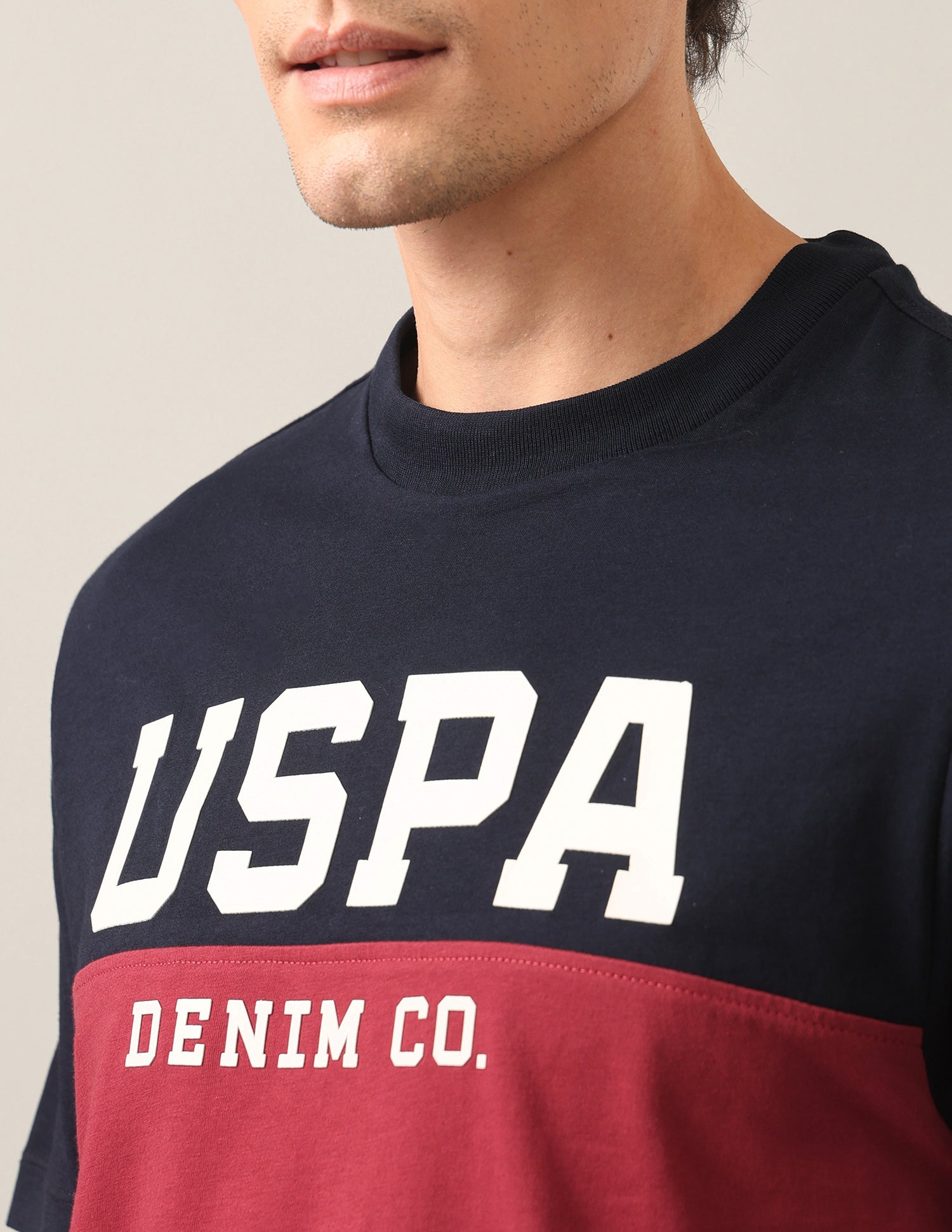 Colourblocked Regular Fit T-Shirt Navy - U.S. Polo Assn. India | Large