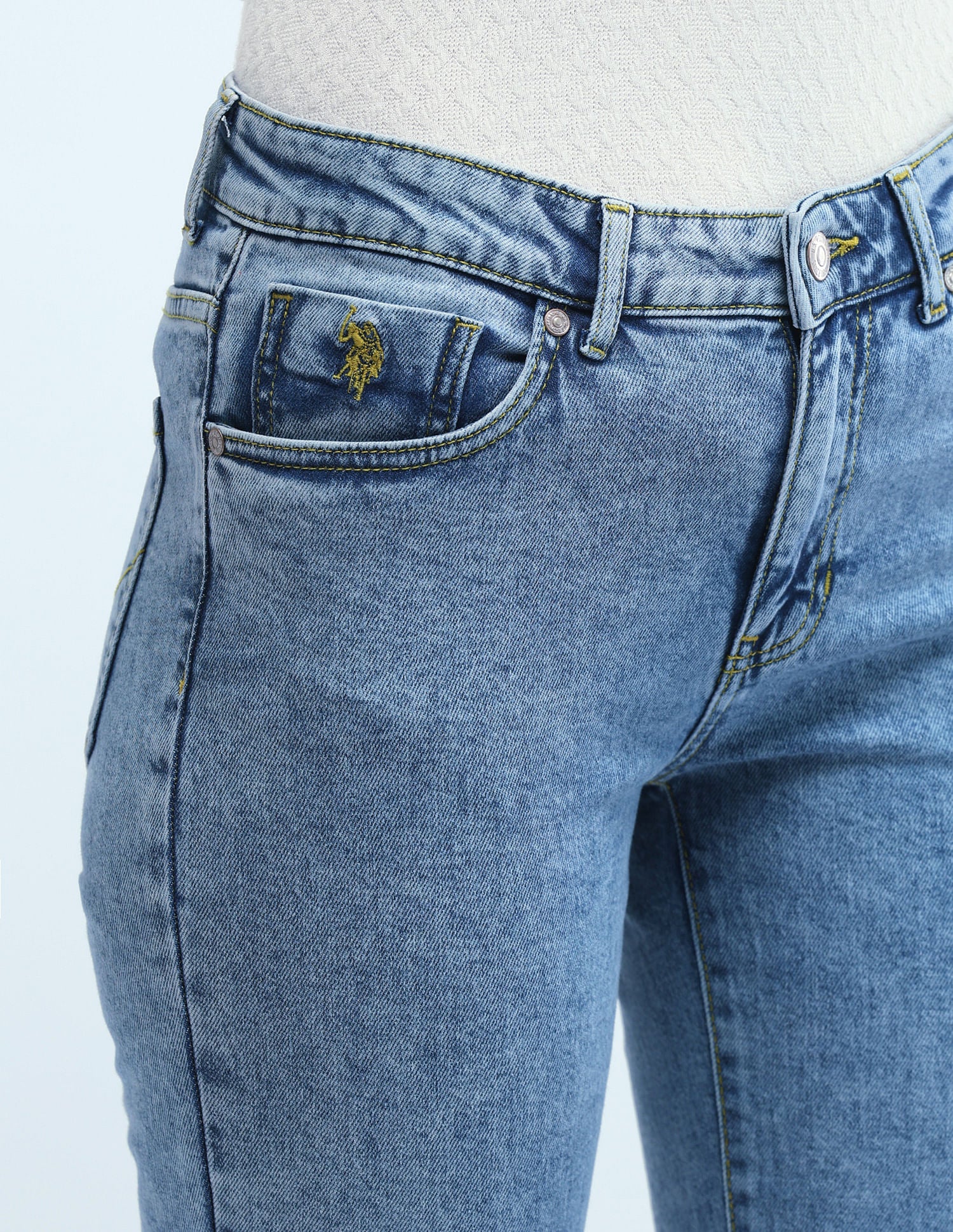 Mid Rise Skinny Bootcut Jeans Blue - U.S. Polo Assn. India | Large