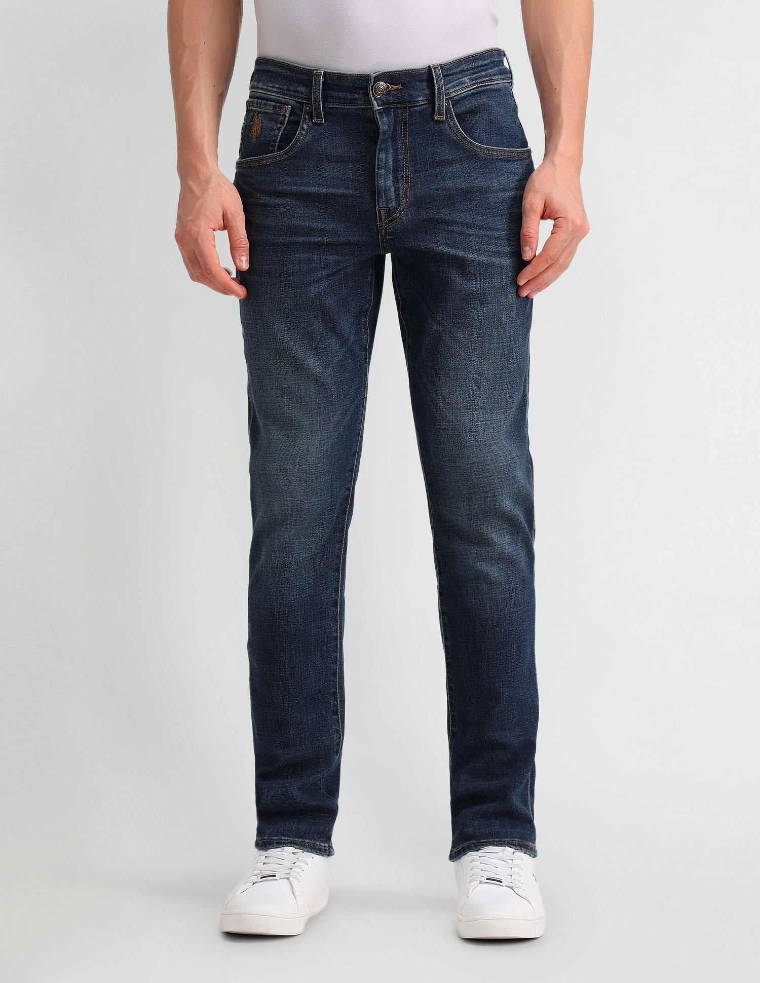 Brandon Slim Tapered Blue Jeans Blue - U.S. POLO ASSN. | Large