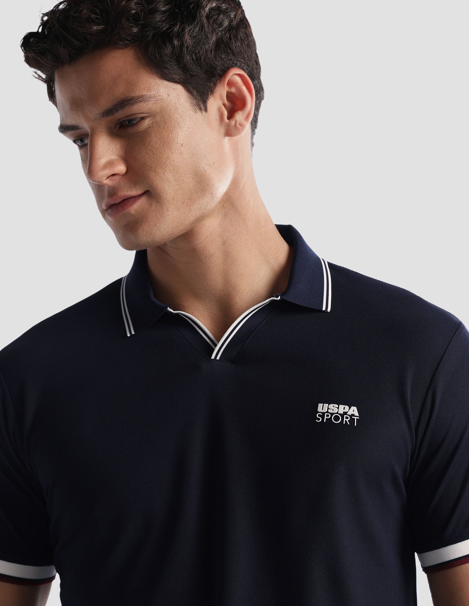 Solid Regular Fit Active Polo Shirt Navy - U.S. Polo Assn. India | Large