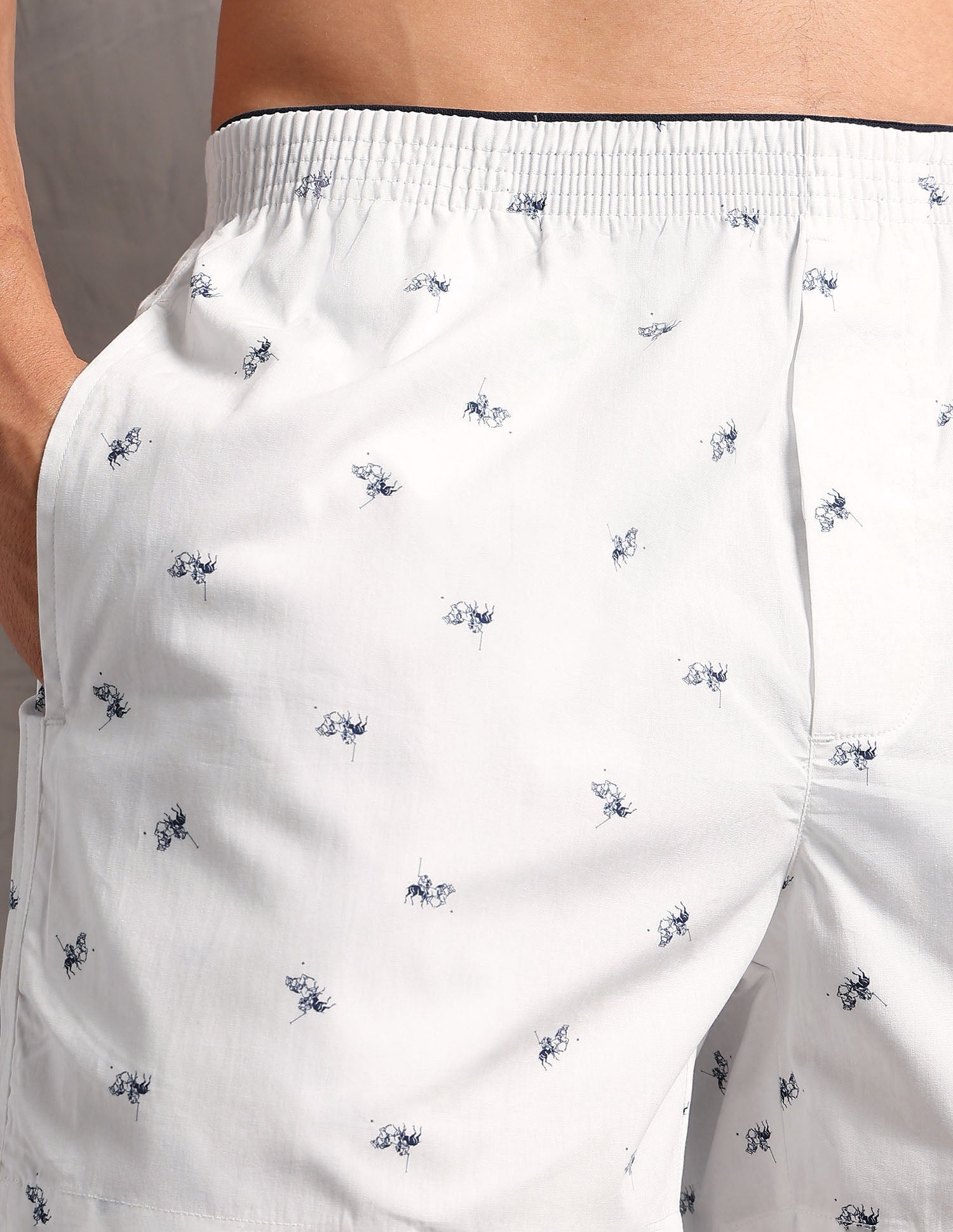 Pure Cotton Printed OEX11 Boxers - Pack Of 1 White - U.S. POLO ASSN. | Large