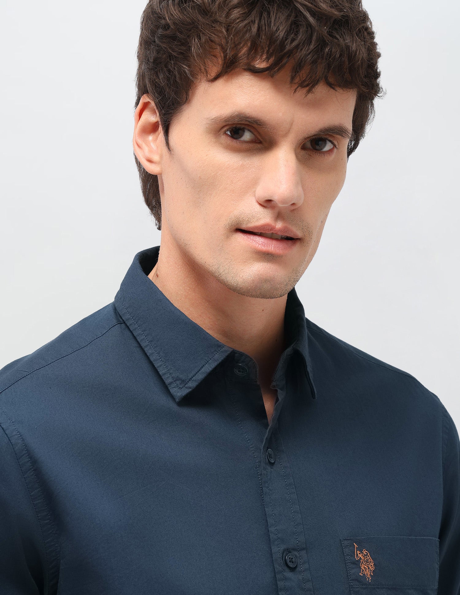 Twill Solid Shirt Navy - U.S. Polo Assn. India | Large