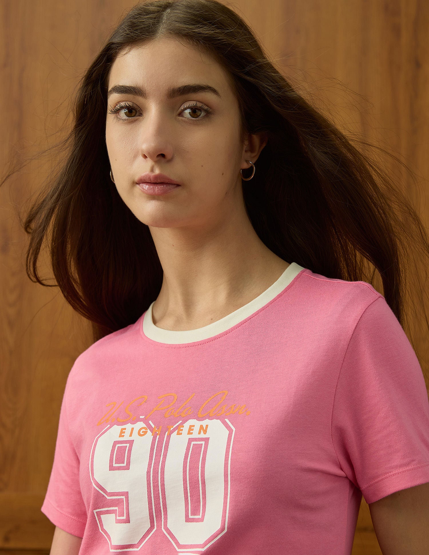 Crew Neck Regular Fit T-Shirt Pink - U.S. POLO ASSN. | Large