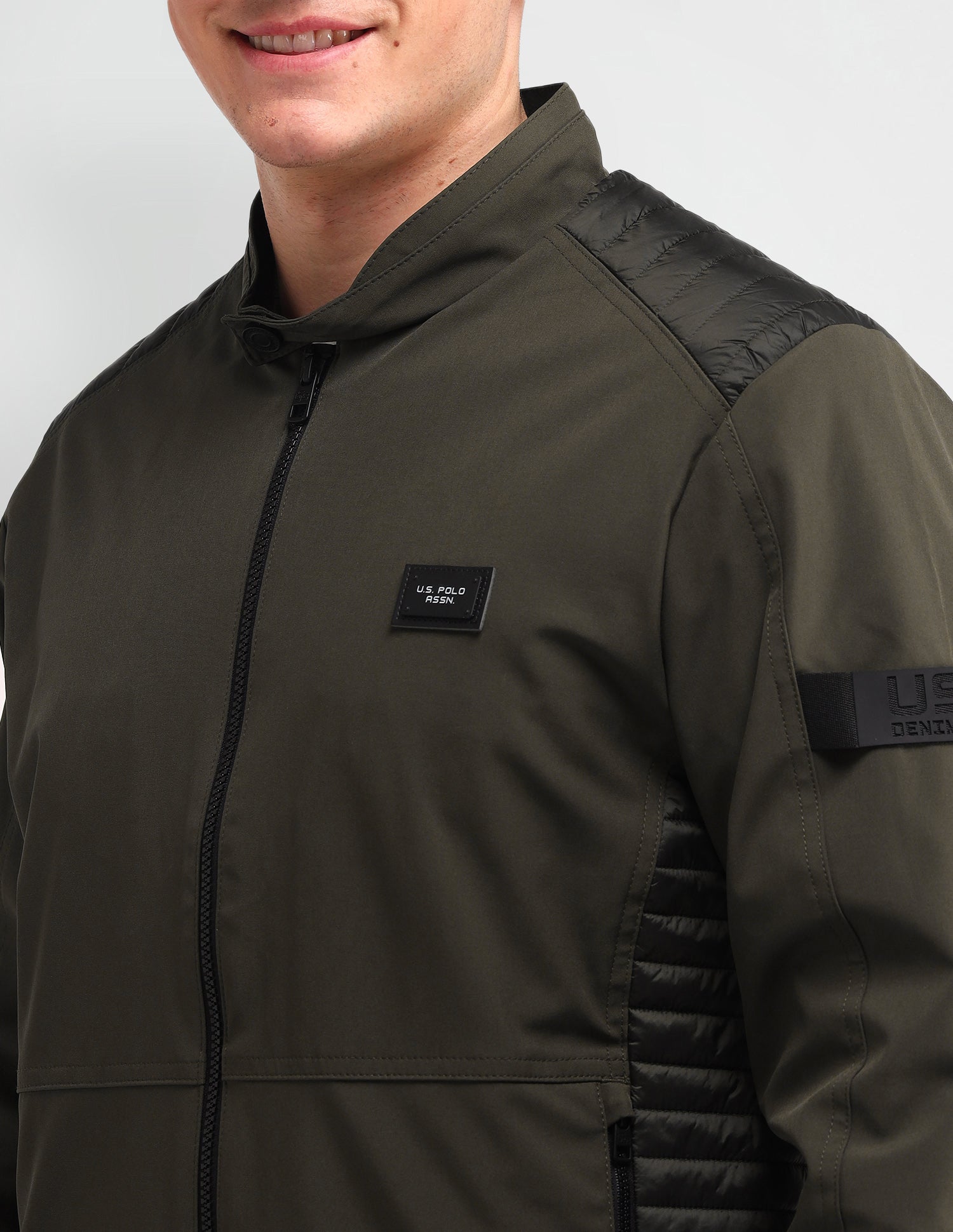 Colour Blocked Regular Fit Jacket Olive - U.S. POLO ASSN. | Large