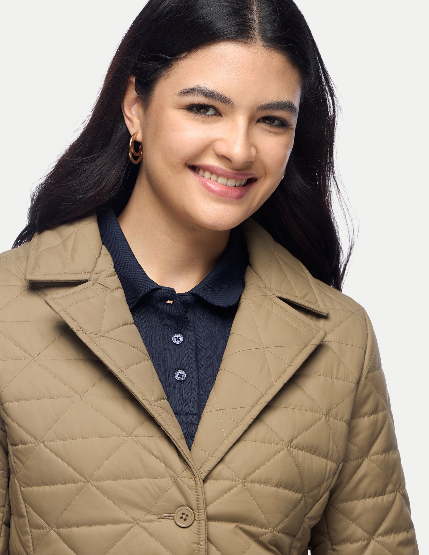 Solid Longline Quilted Jacket Beige - U.S. Polo Assn. India | Large