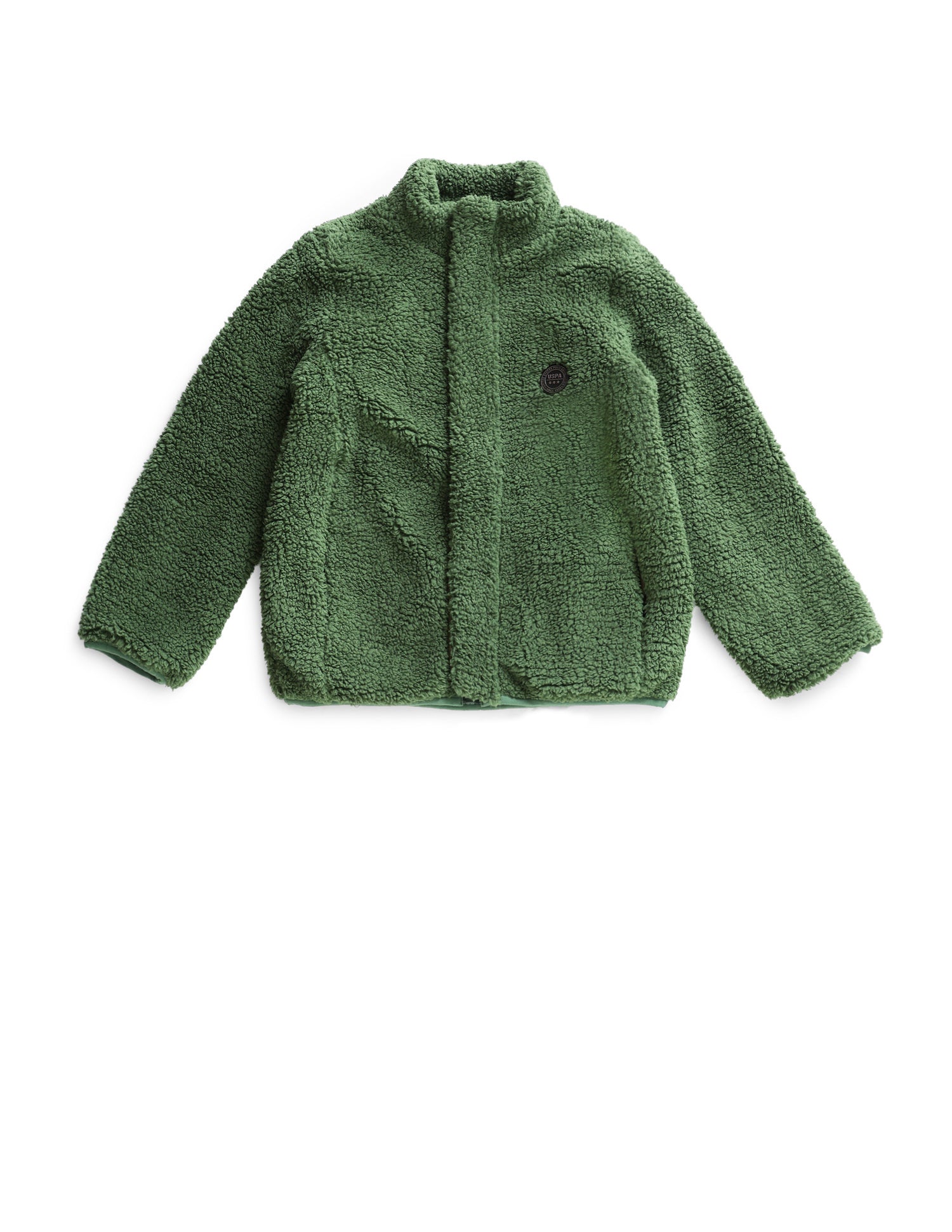Boys Dark Green Solid Sherpa Jacket Dark Green - U.S. POLO ASSN. | Large