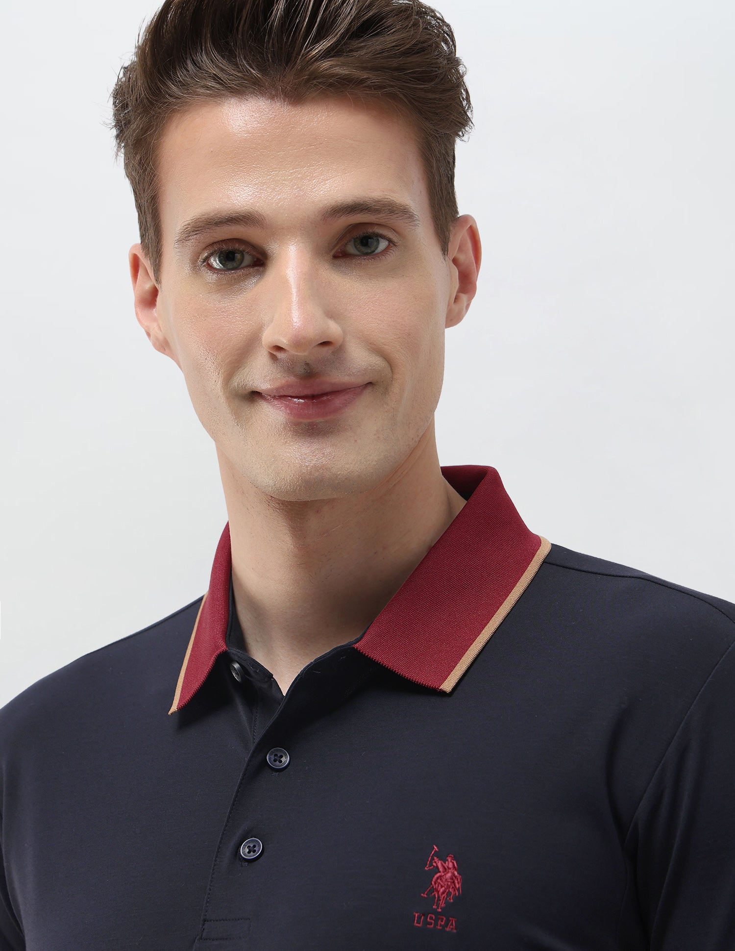 Solid Slim Fit Polo Shirt Navy - U.S. Polo Assn. India | Large