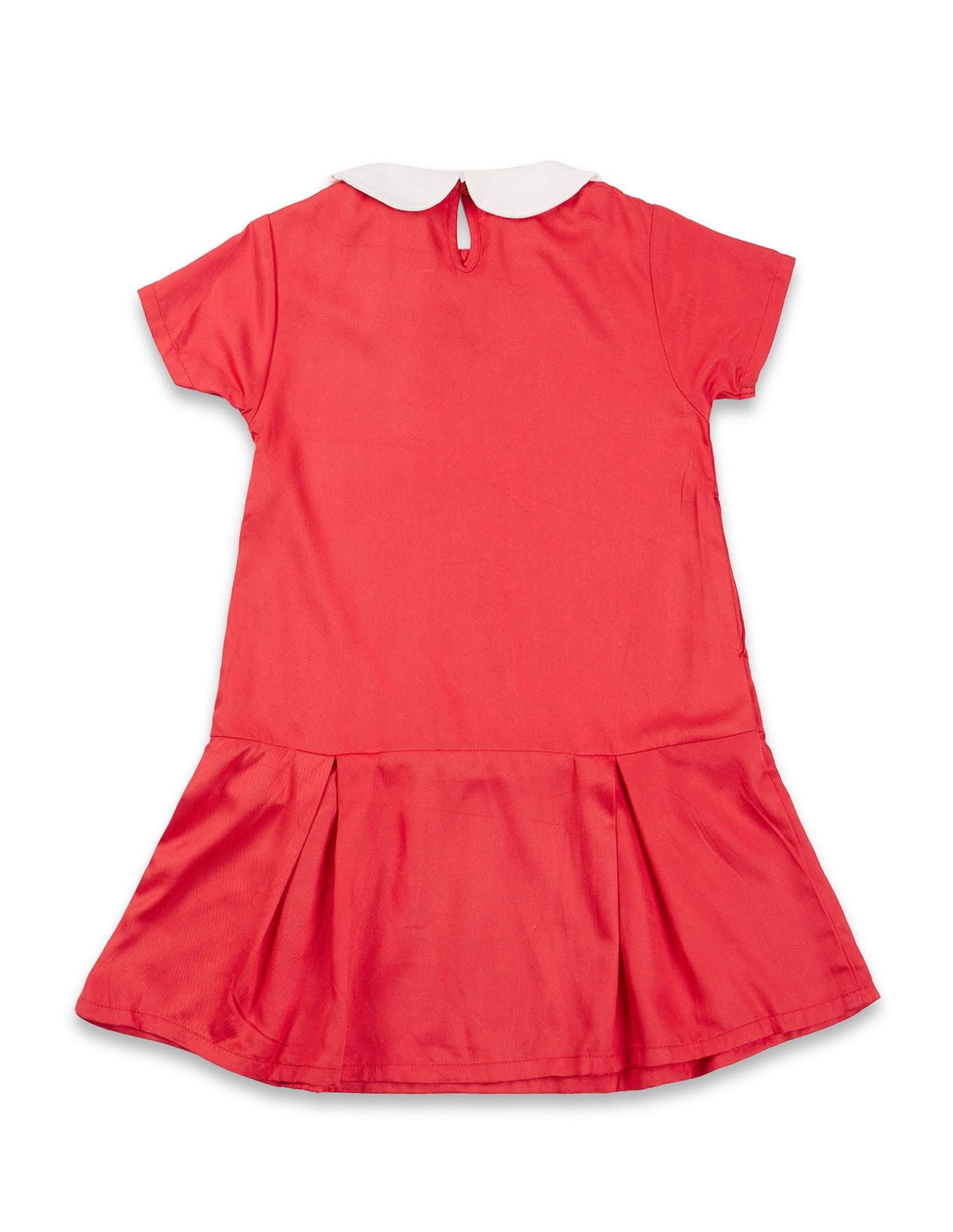 Girls Peter Pan Collar Pure Cotton Dress Red - U.S. POLO ASSN. | Large