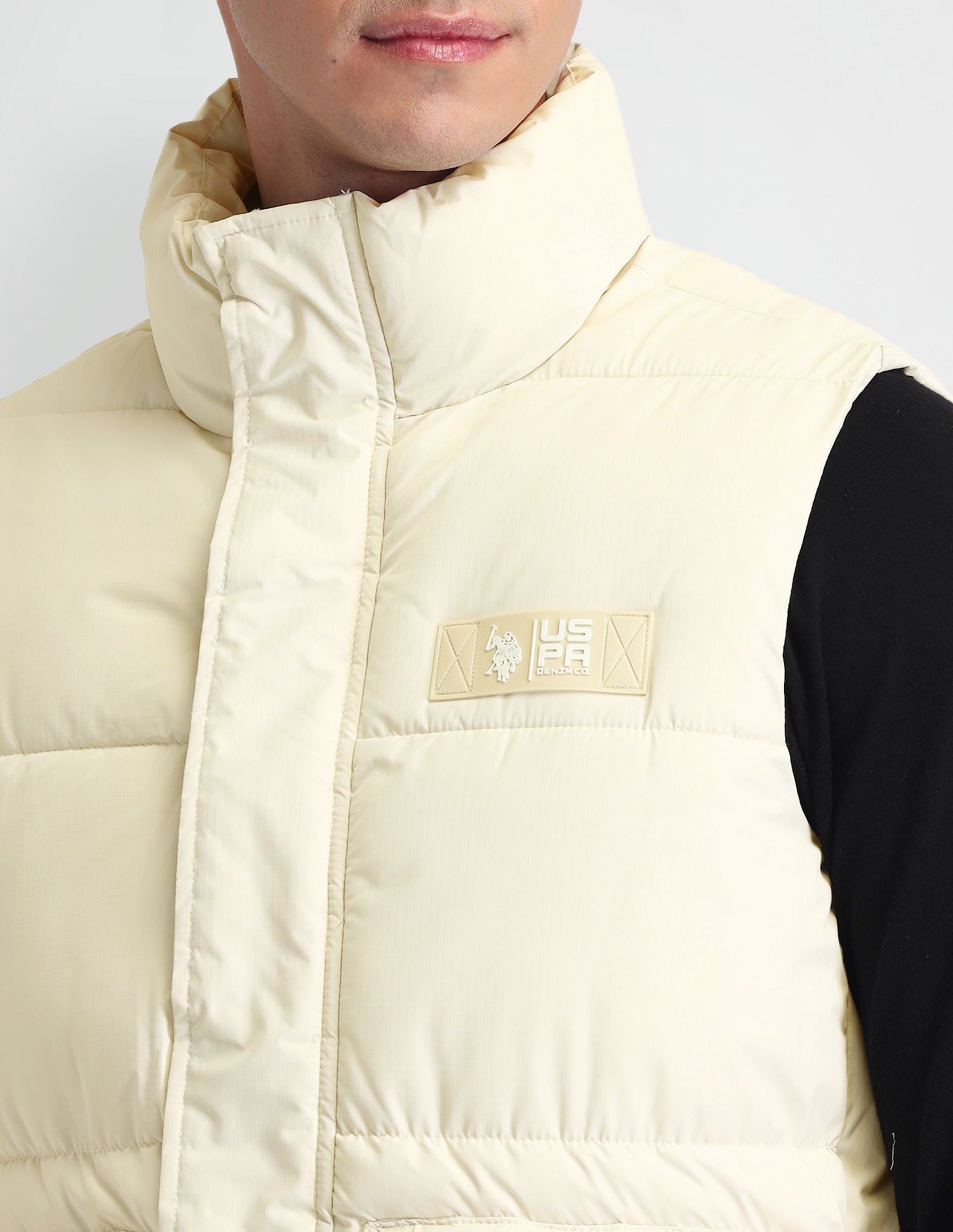 Regular Fit Solid Padded Jacket Ivory - U.S. POLO ASSN. | Large