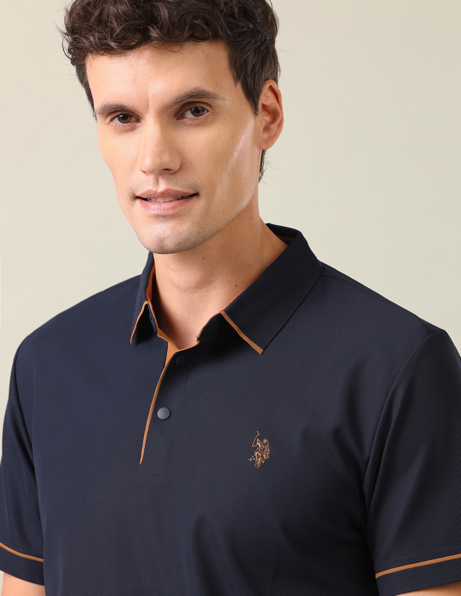Solid Slim Fit Polo Shirt Navy - U.S. Polo Assn. India | Large