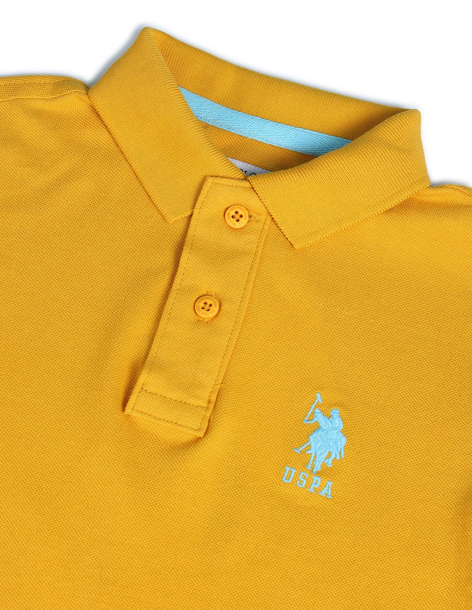 Boys Solid Polo Shirt Medium Yellow - U.S. POLO ASSN. | Large