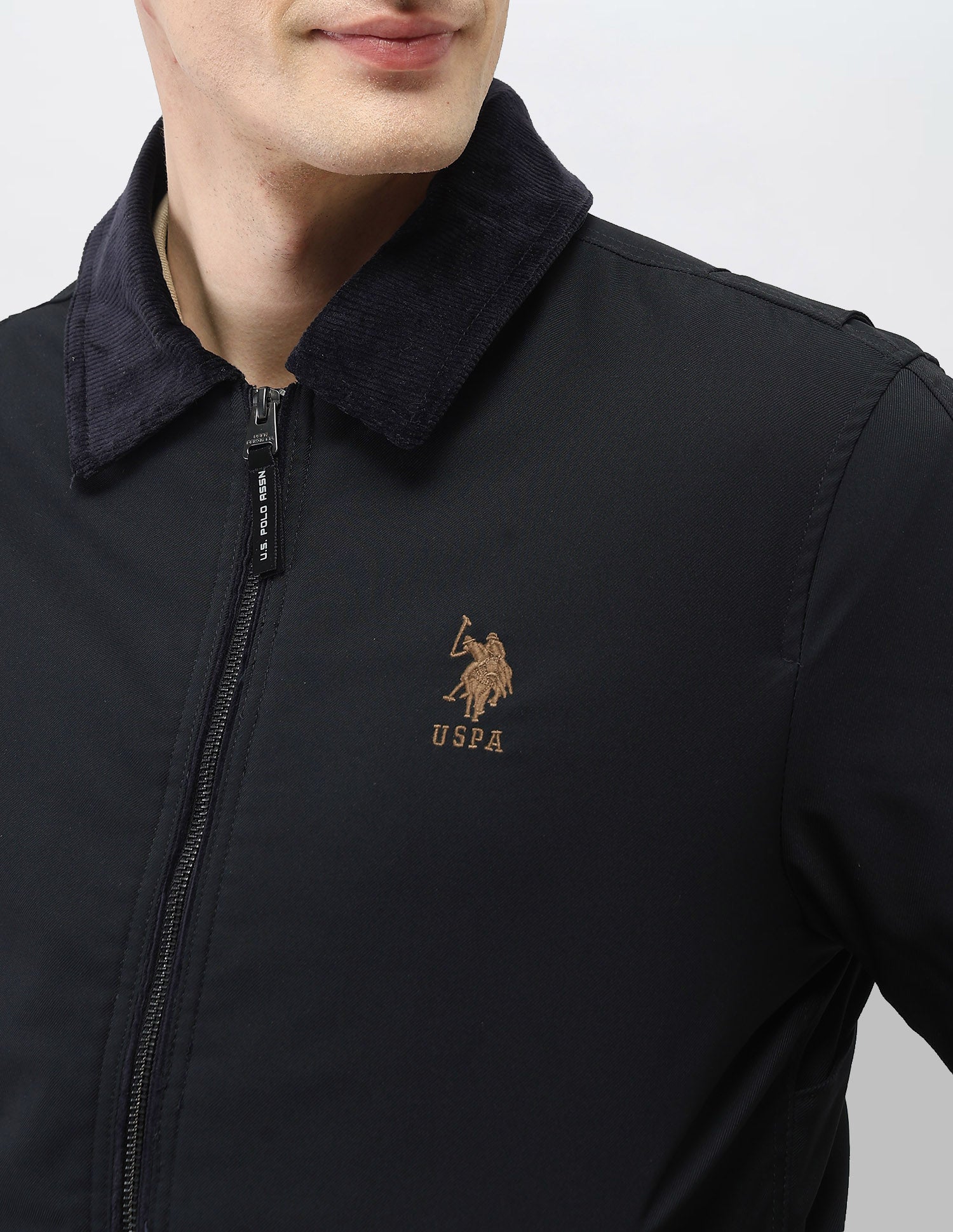 Solid Regular Fit Casual Jacket Black - U.S. Polo Assn. India | Large