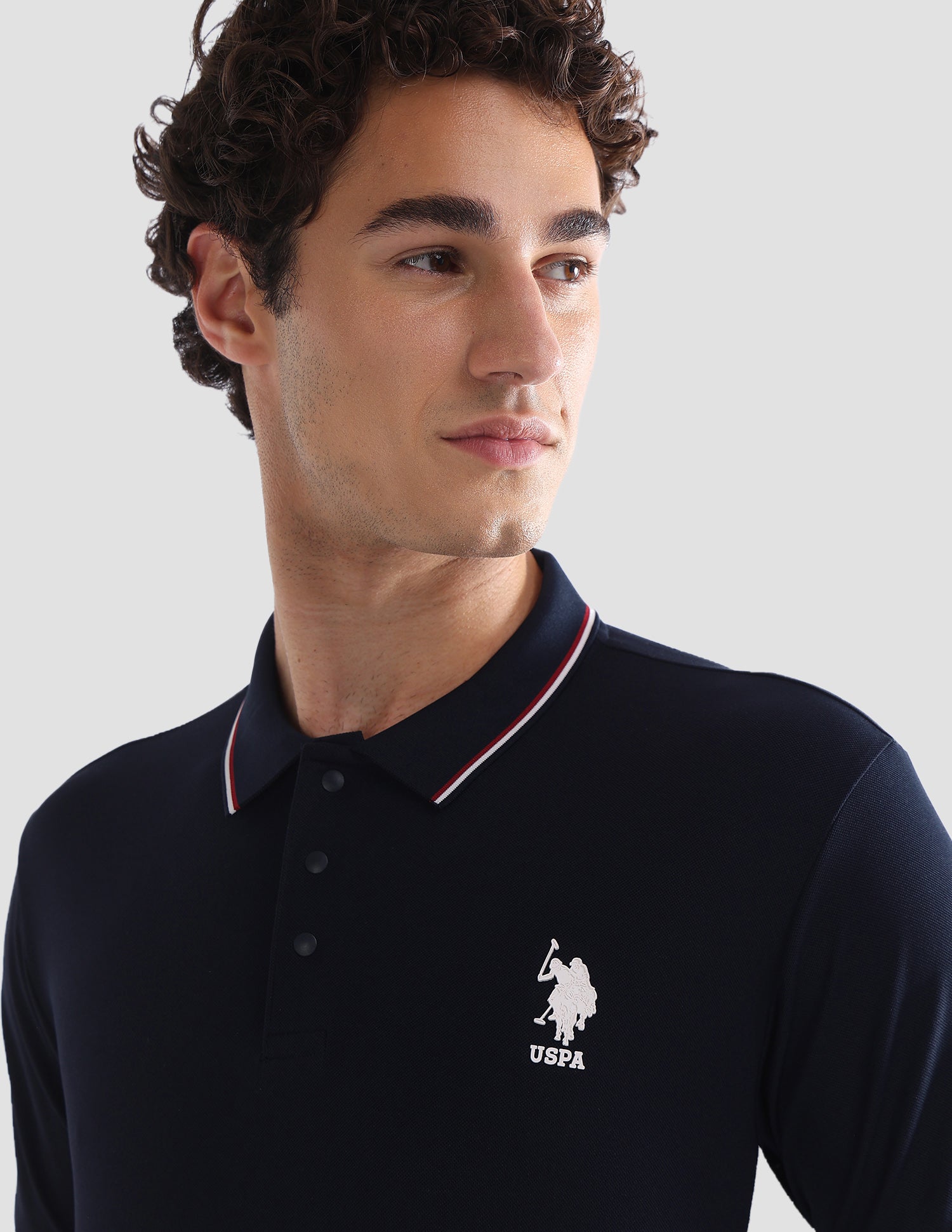 Solid Slim Fit Active Polo Shirt Navy - U.S. Polo Assn. India | Large