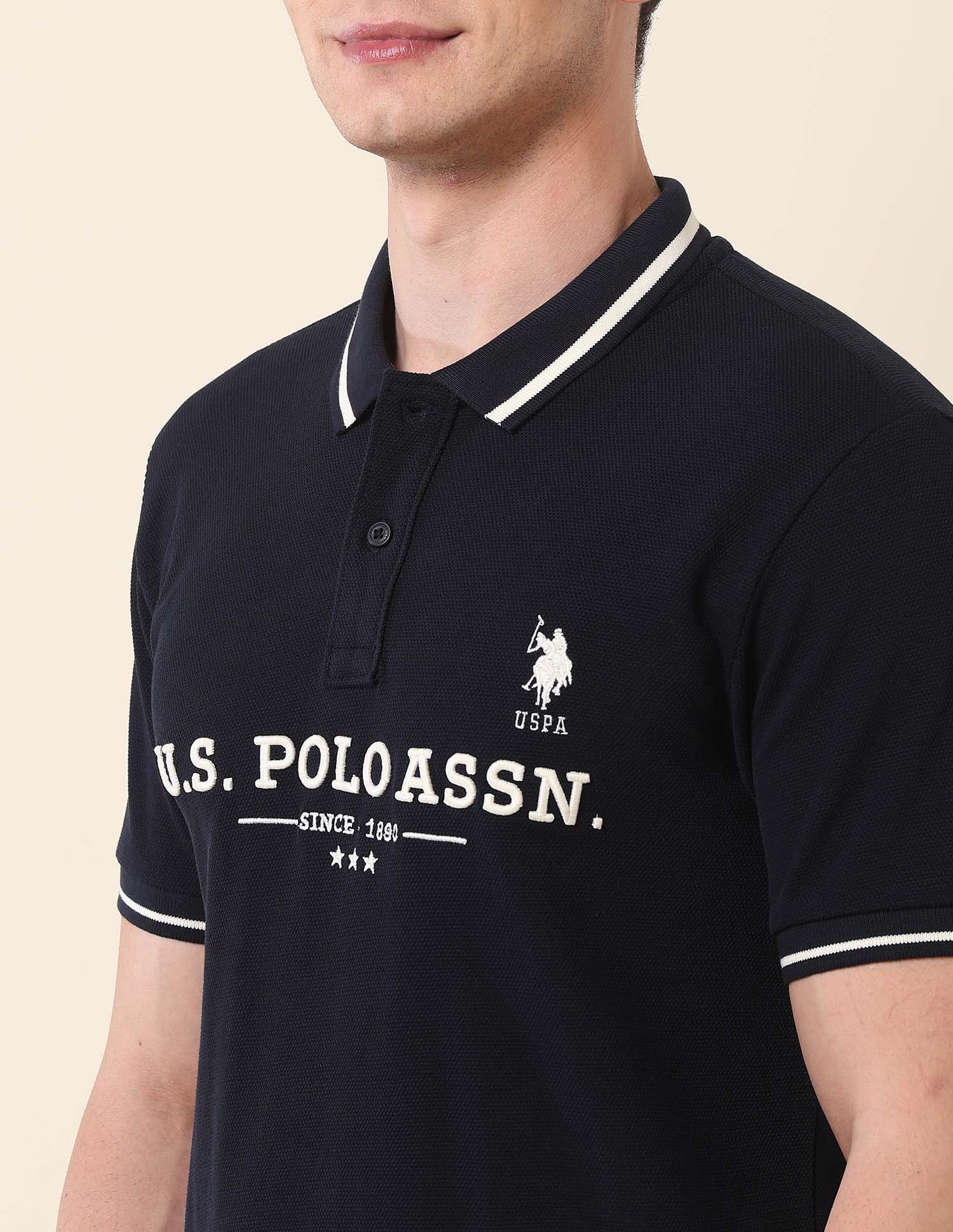 Brand Embroidered Gold Cup Polo Shirt Navy - U.S. POLO ASSN. | Large