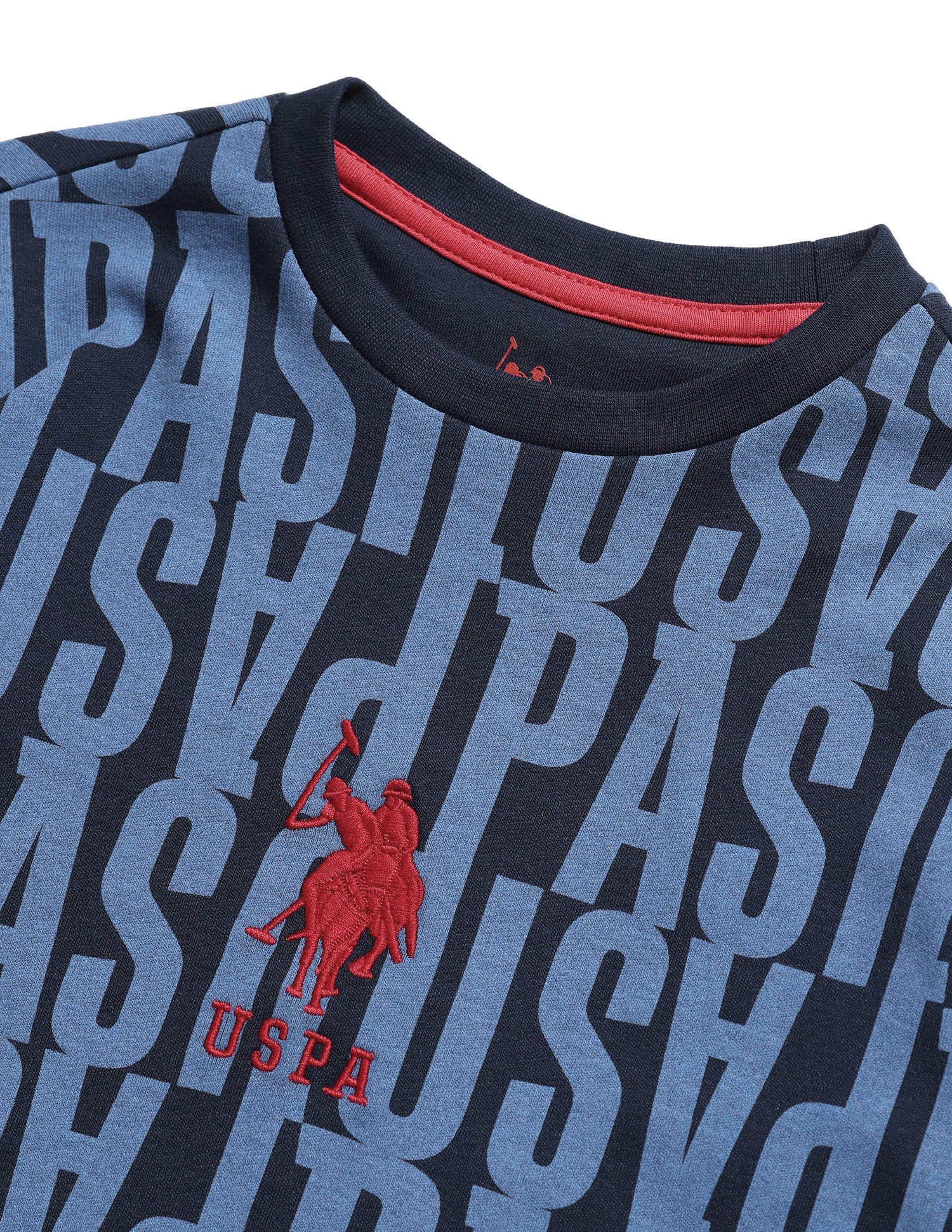 Boys Brand Printed Regular Fit Sweatshirt Navy - U.S. POLO ASSN. | Large