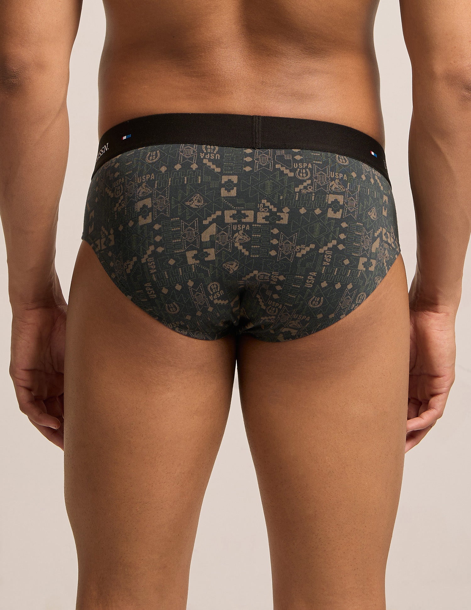 Breathable Cotton Stretch OEB25 Briefs - Pack of 3 Java|Bettle|Forest River - U.S. Polo Assn. India | Large