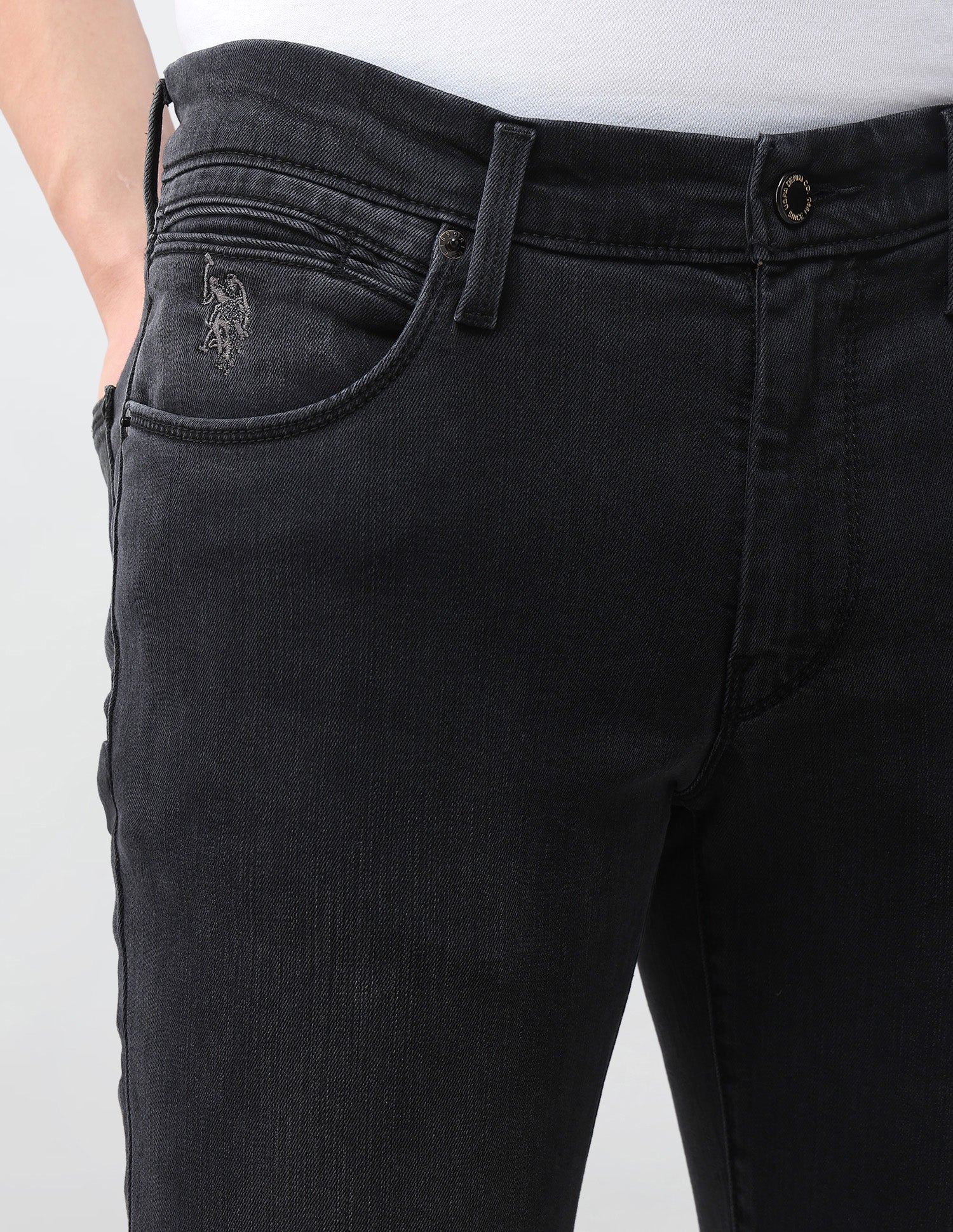 Brandon Slim Tapered Fit Grey Jeans Grey - U.S. Polo Assn. India | Large