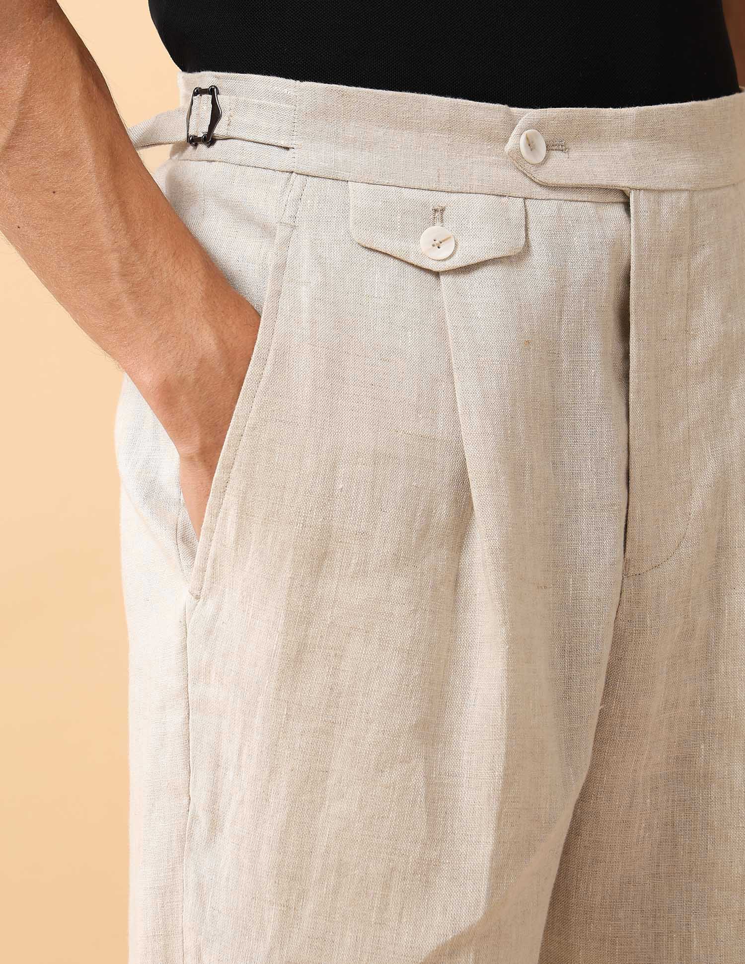 Pacho X High Rise Riley Straight Fit Trouser Beige - U.S. Polo Assn. India | Large