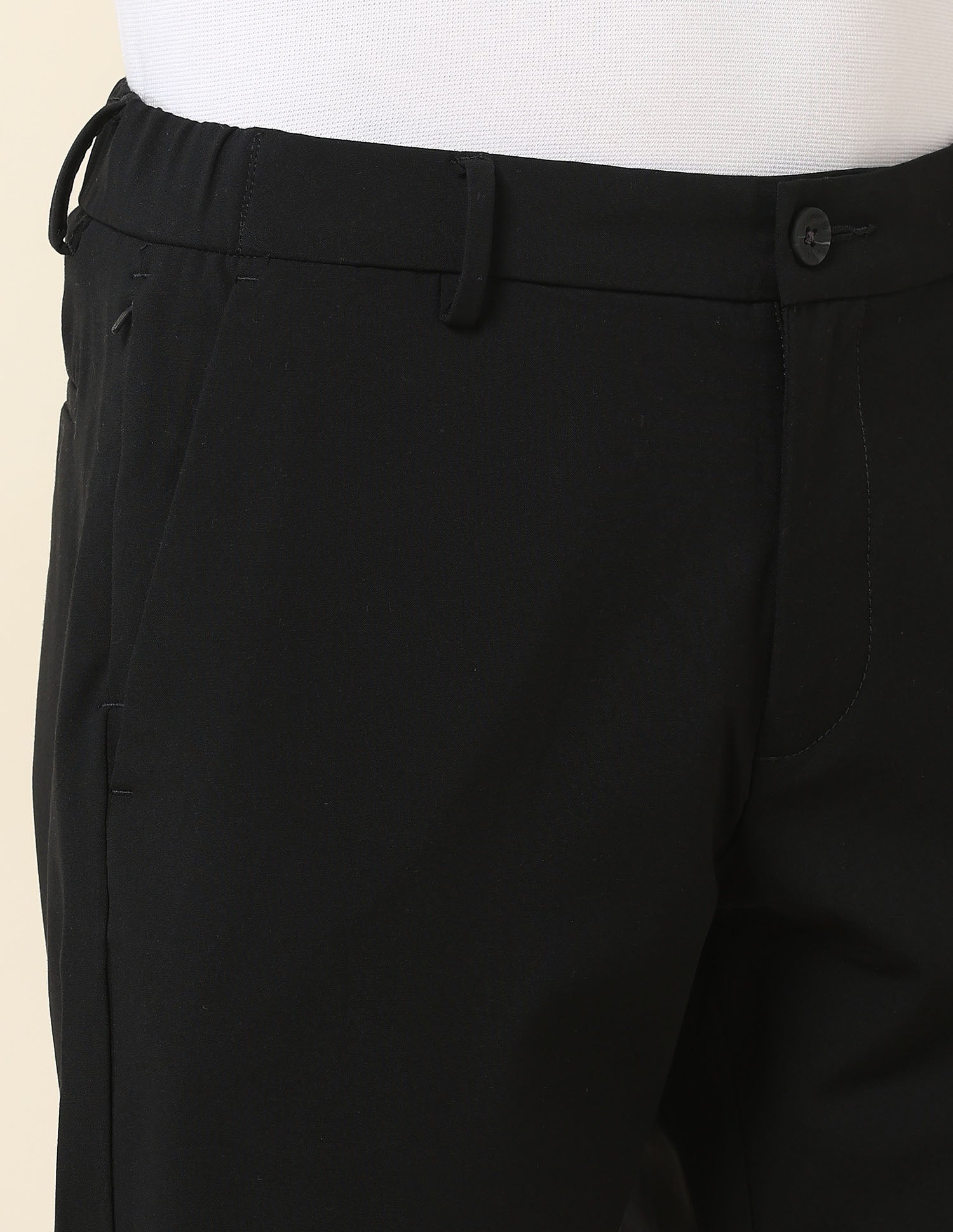 Henry Tapered Fit Solid Trousers Black - U.S. Polo Assn. India | Large