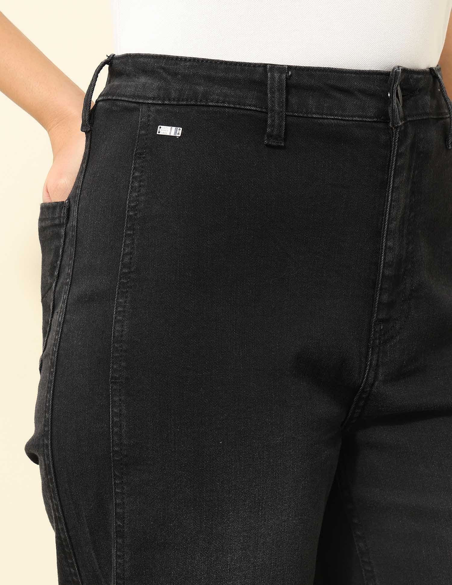 High Rise Wide Leg Jeans Dark Grey - U.S. POLO ASSN. | Large