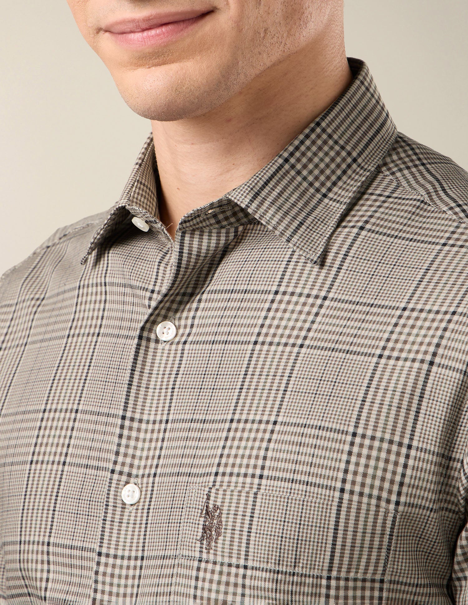 Twill Tailored Fit Shirt Light Khaki - U.S. Polo Assn. India | Large