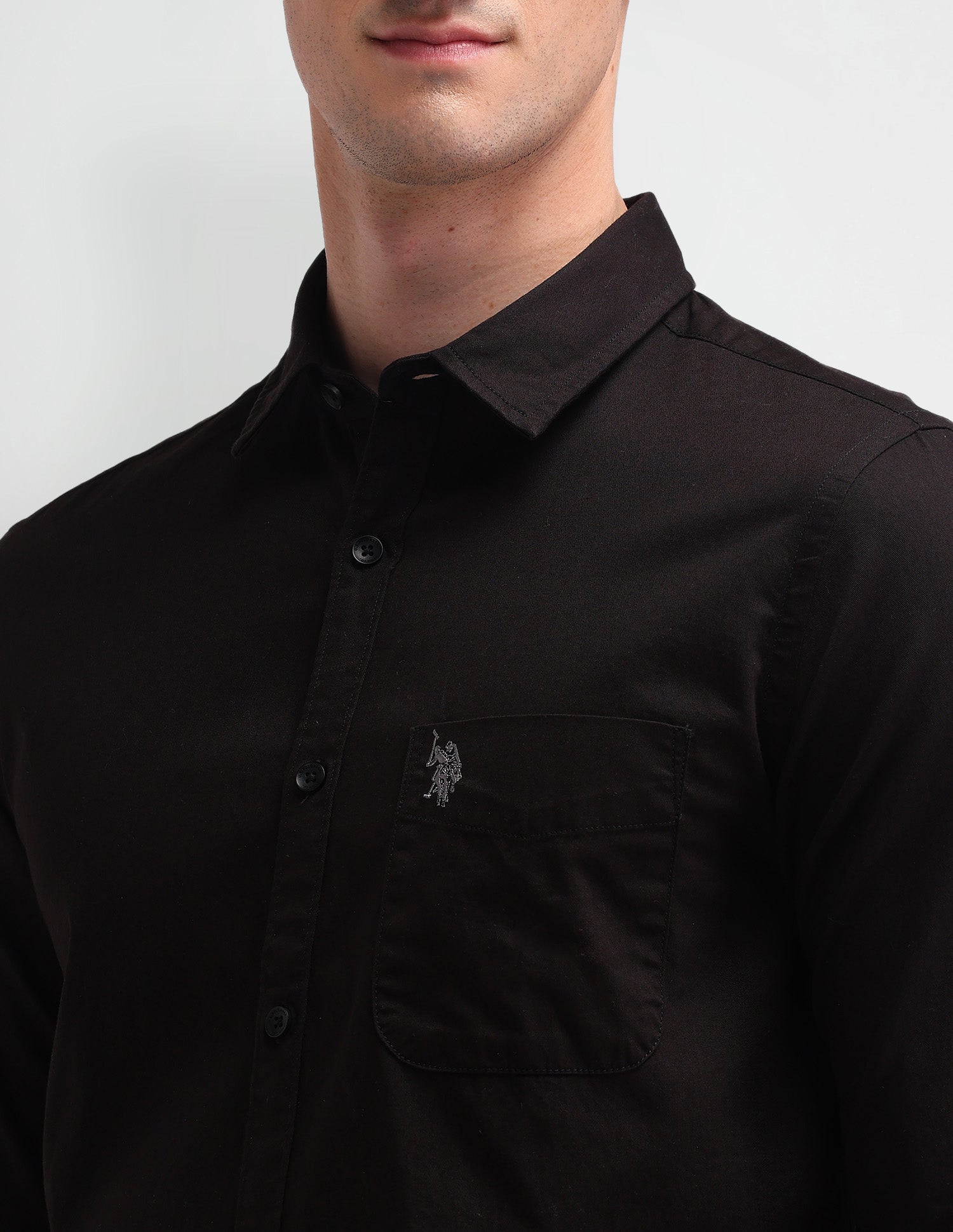 Slim Fit Twill Shirt Dark brown - U.S. Polo Assn. India | Large