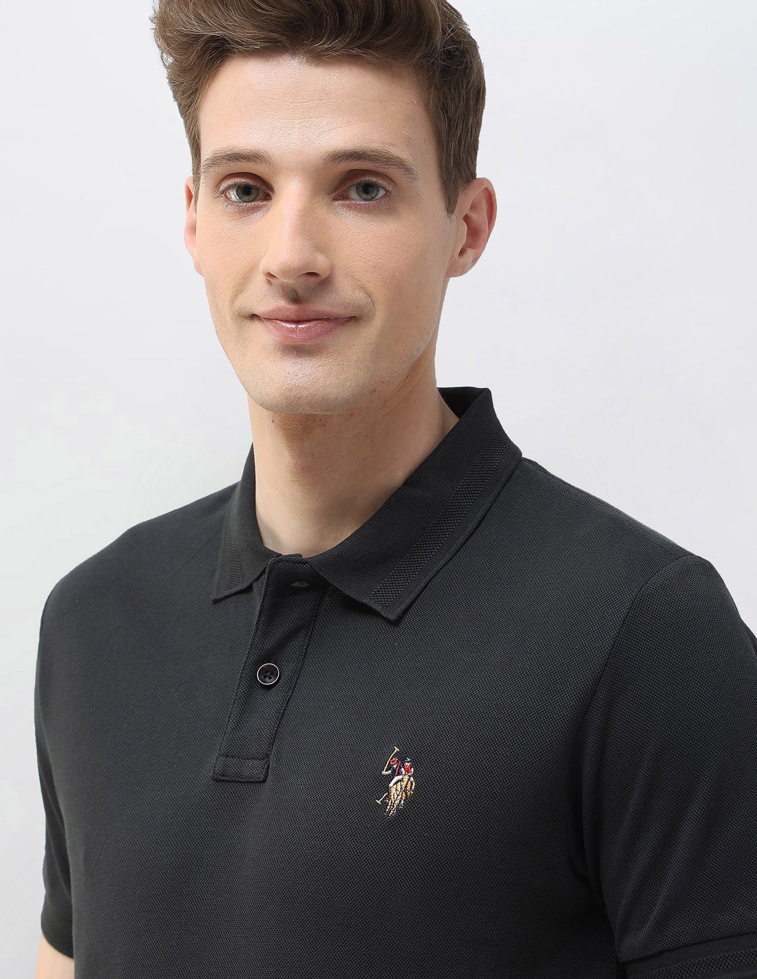 Motel On The Coast Muscle Fit Polo Shirt Dark Grey - U.S. Polo Assn. India | Large