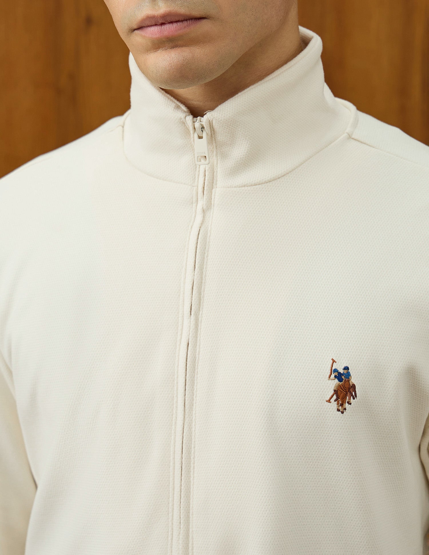 Equestrian Aisle Theater Textured Sweatshirt Off White - U.S. POLO ASSN. | Large