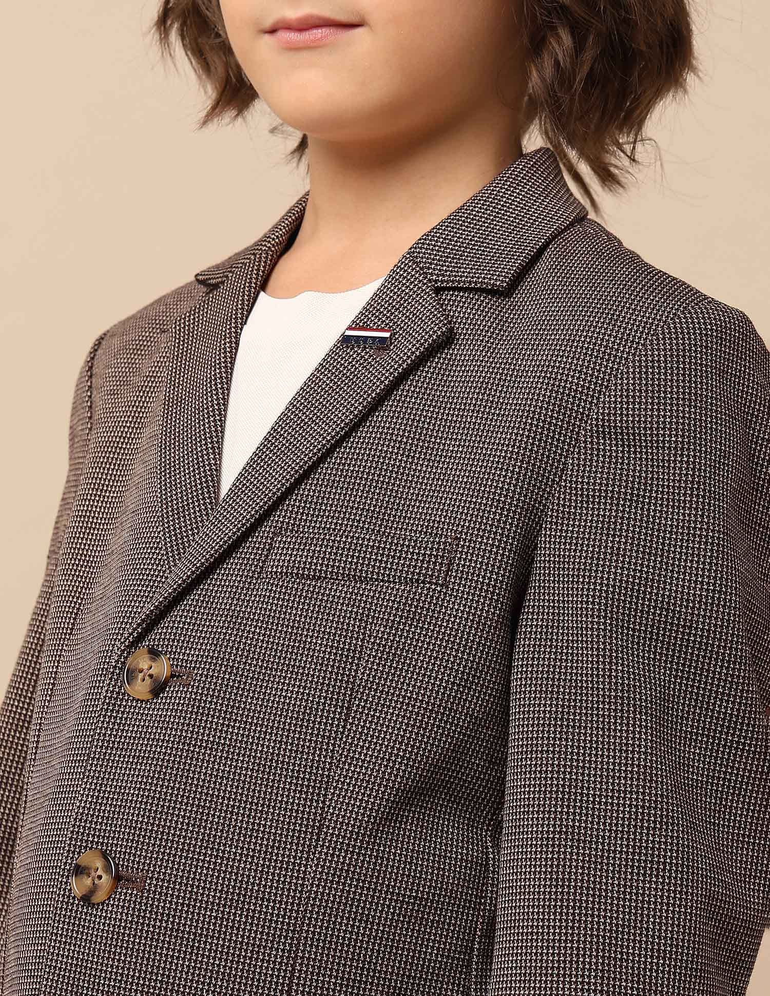 Boys Solid Regular Fit Blazer Brown - U.S. Polo Assn. India | Large