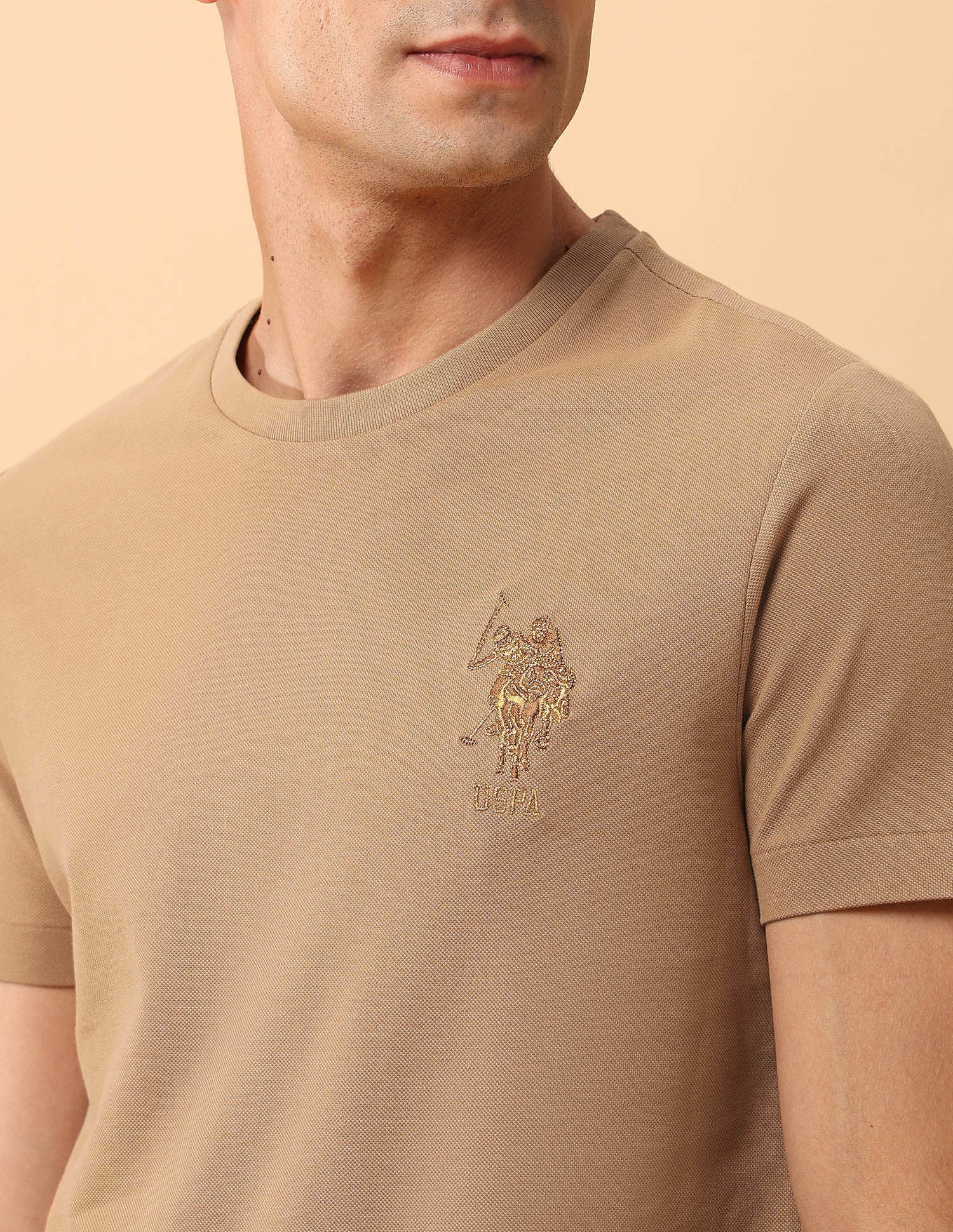 Pacho X Slim Fit Pure Cotton T-Shirt Light Yellow - U.S. POLO ASSN. | Large