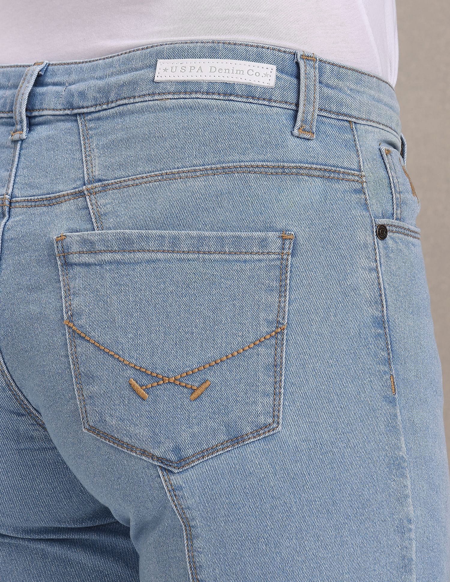 High Rise Straight Jeans Light Indigo - U.S. Polo Assn. India | Large