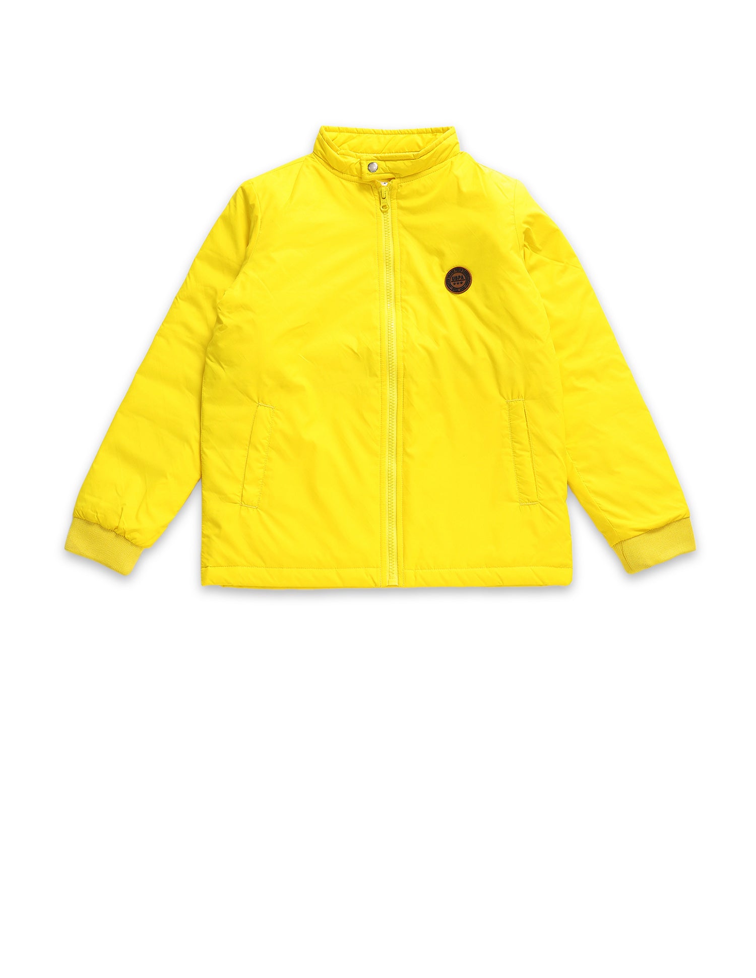 Appliqued Logo Stand Collar Jacket Yellow - U.S. POLO ASSN. | Large