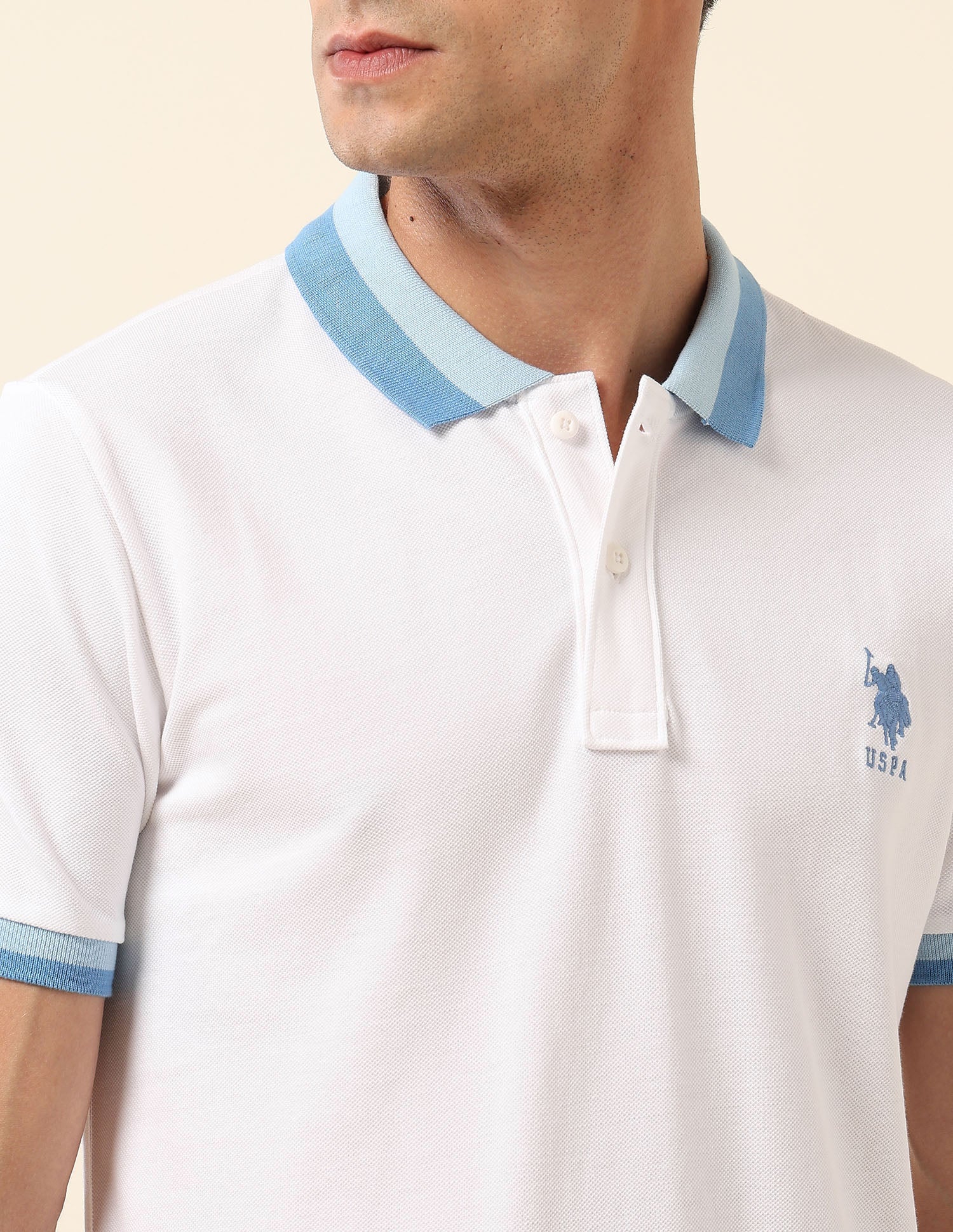 Solid Slim Fit Polo Shirt White - U.S. Polo Assn. India | Large