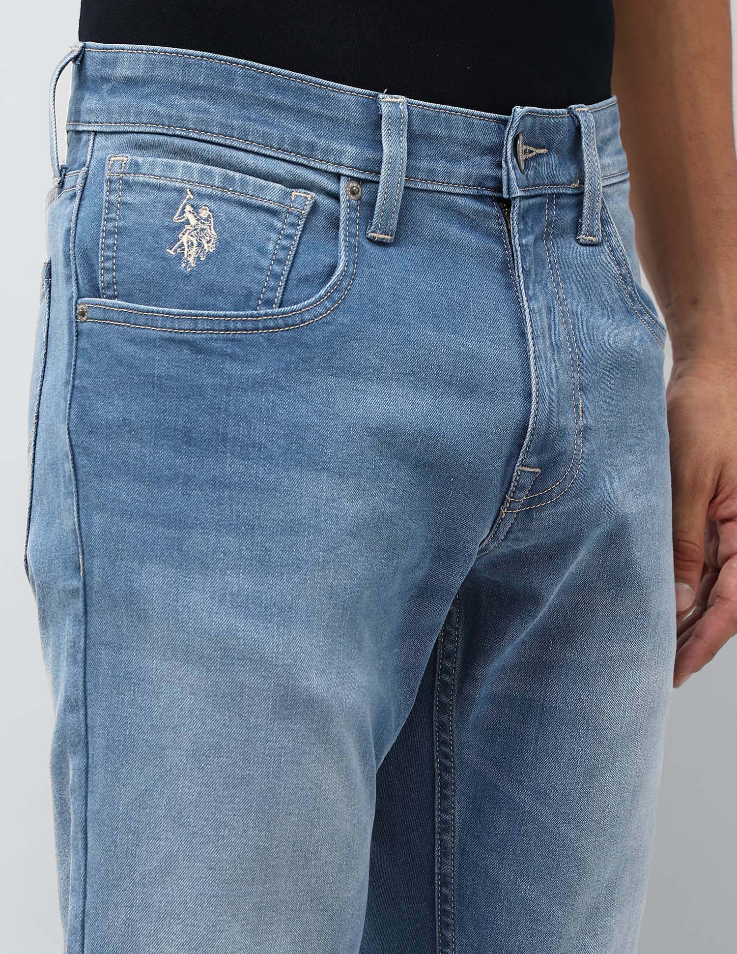 Brandon Slim Tapered Fit Blue Jeans Indigo - U.S. POLO ASSN. | Large