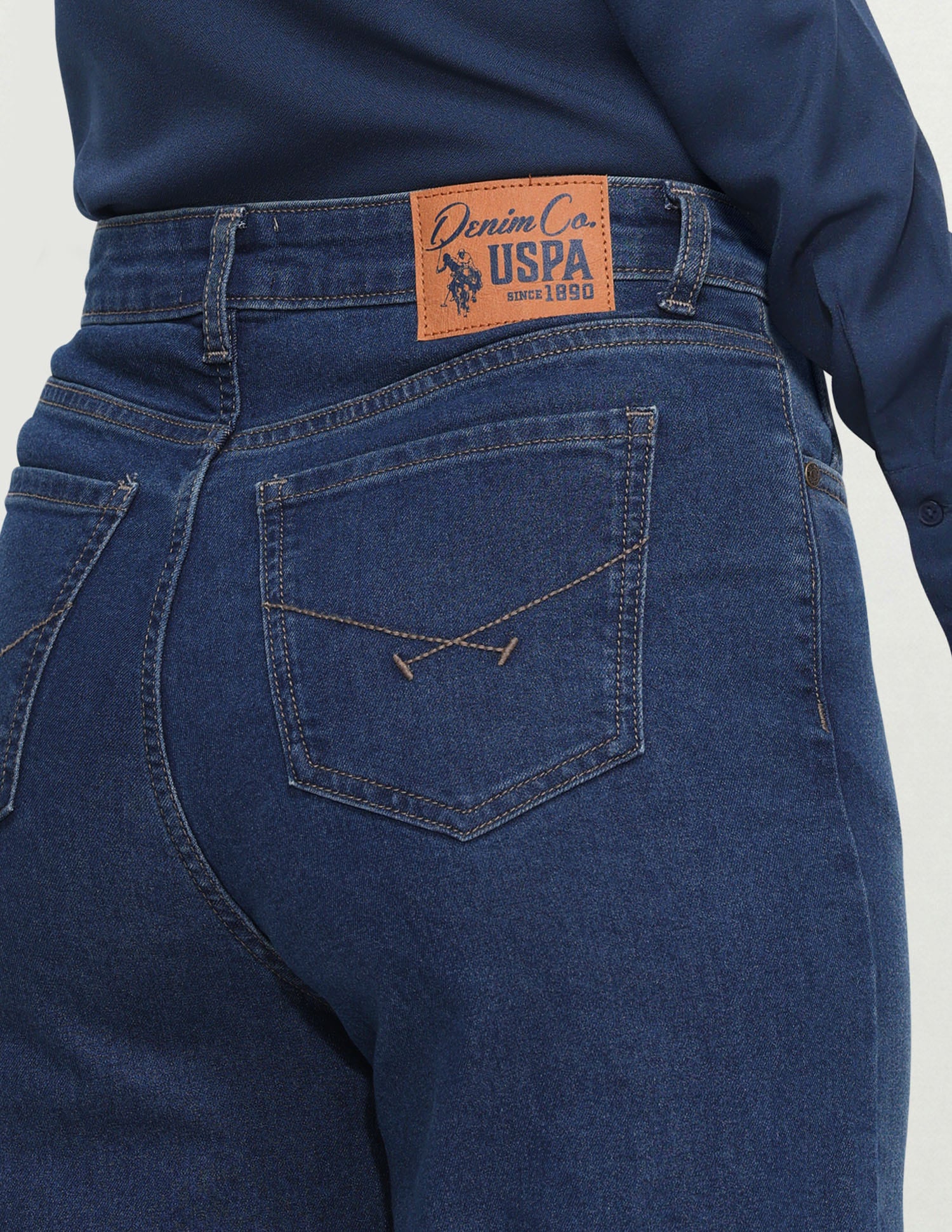 High Rise Wide Leg Fit Jeans Blue - U.S. Polo Assn. India | Large